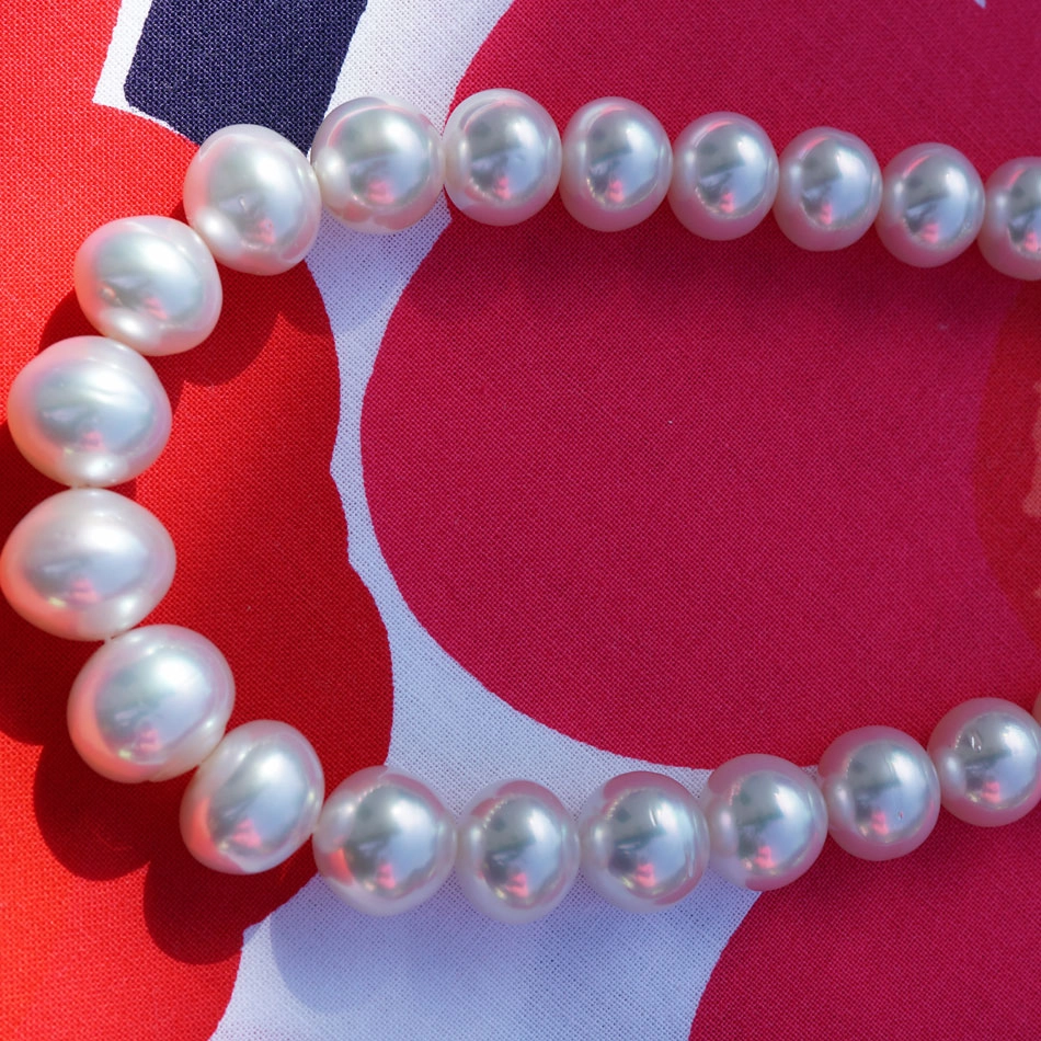 Südsee Zuchtperl Collier 45,5 cm 16,5-13 mm weiß Lüster phantastisch