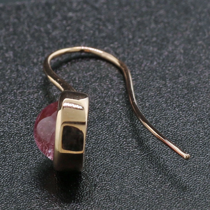 Turmalin Ohrhänger lang in 750er Rosegold
