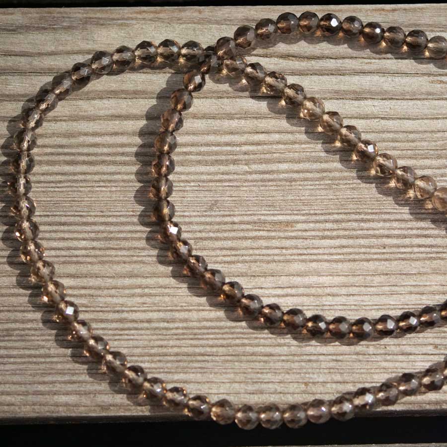 Chilango Smoky Quartz Necklace in 100 cm Length with Great Crown Smoky Quartz Pendant 925 Silver