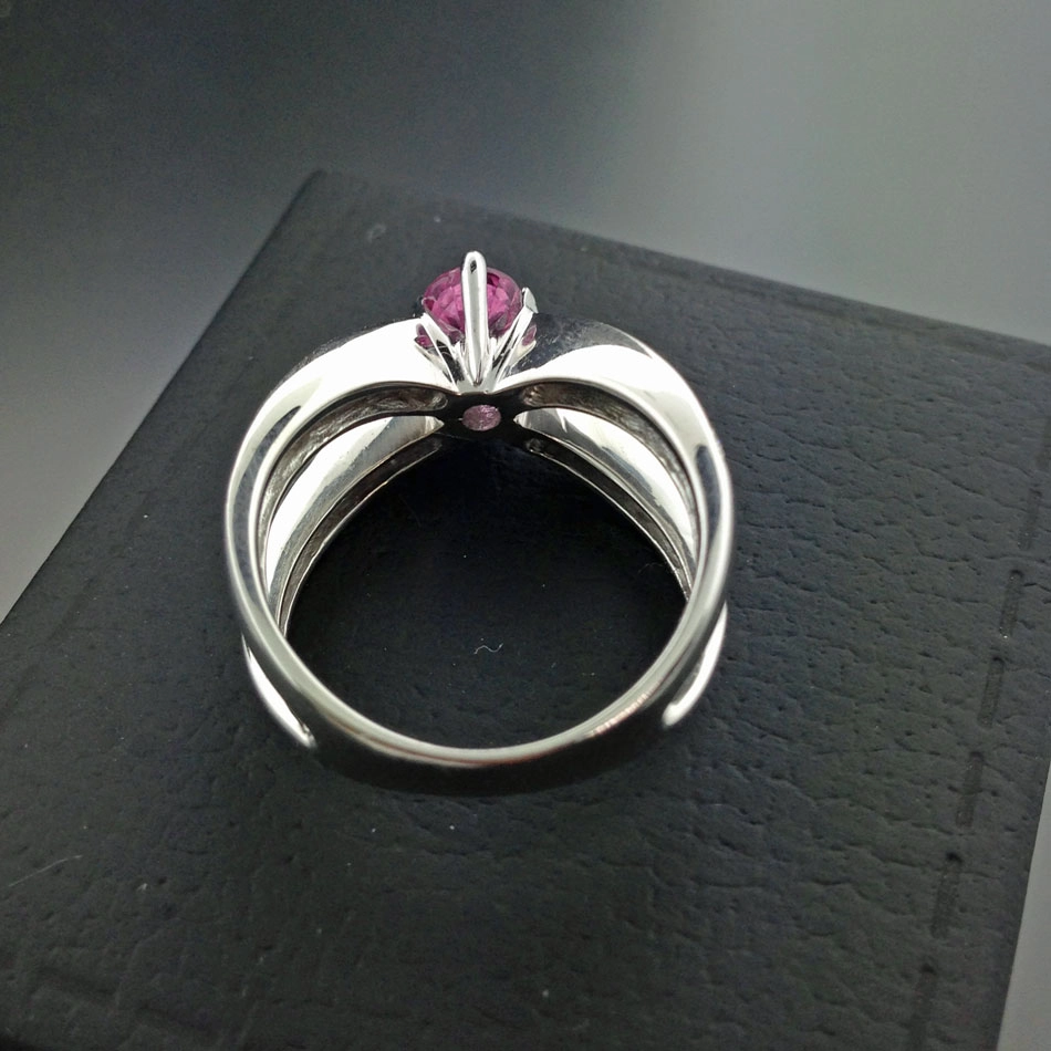 Rosa Saphir-Brillant-Ring-750er-Weißgold