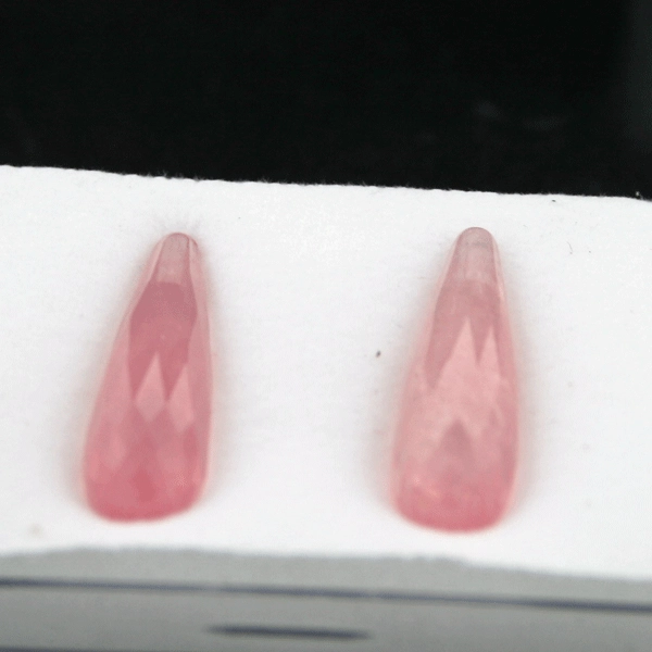 Rosenquarz, facettiert, Pampel, 22x7 mm