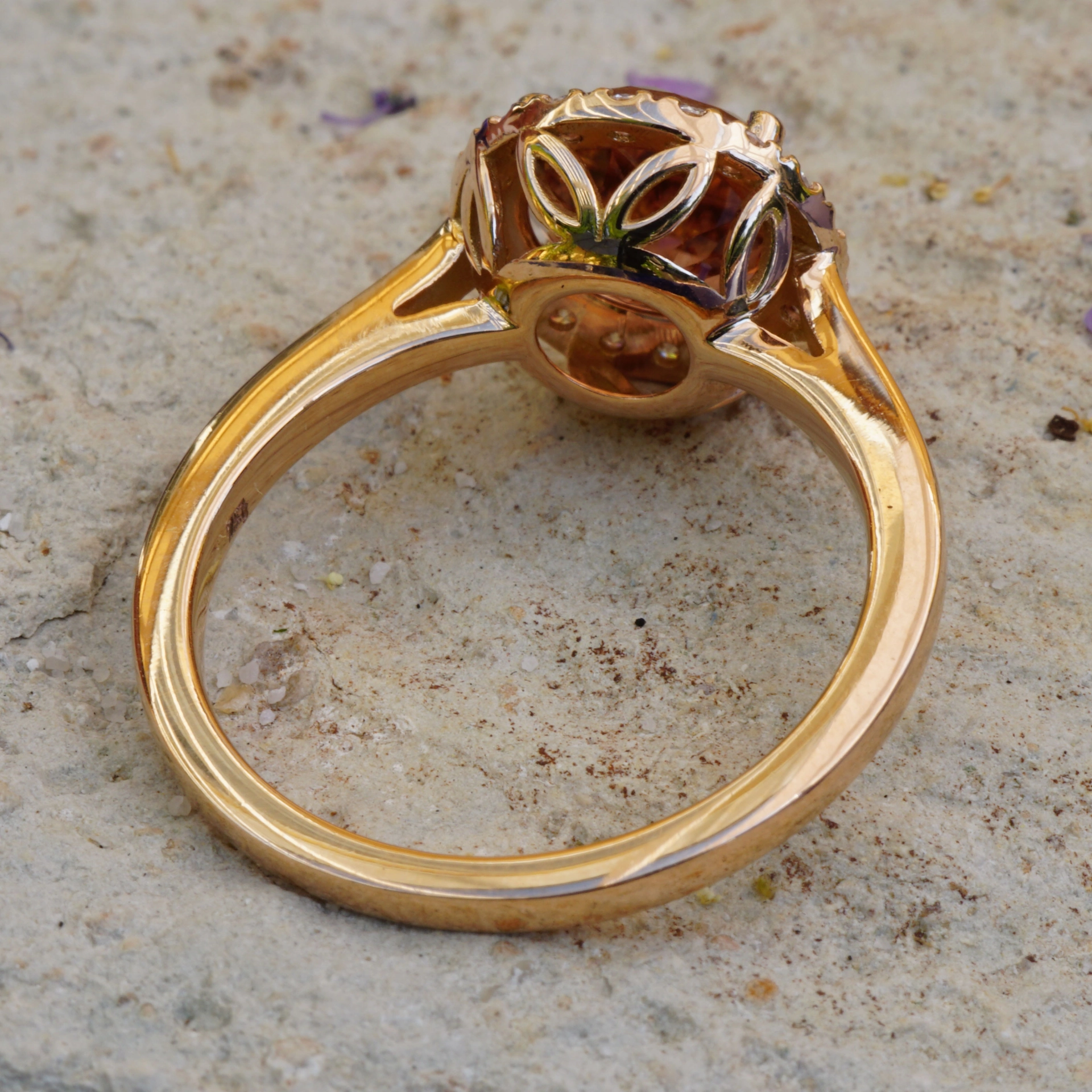 Turmalin Ring 18 kt Rosegold made in Valenza Springcolors
