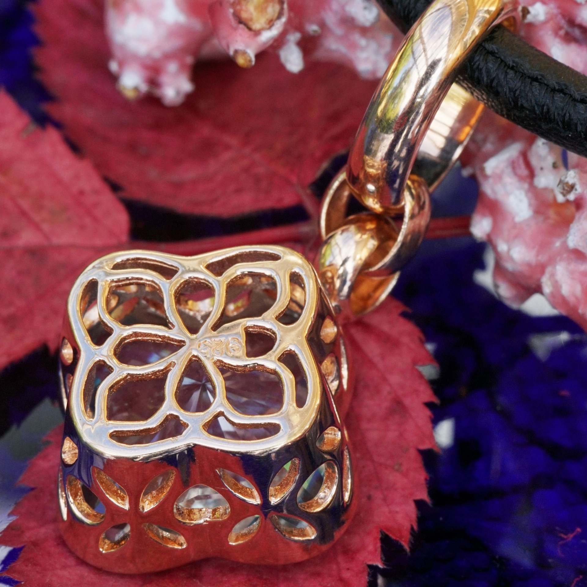 Chilango Anhänger Blue Topaz  925er Silber rosegold plated