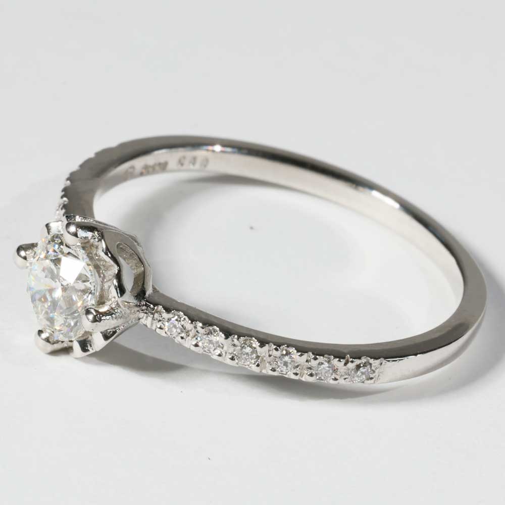 Brilliant Ring 0.59 ct G SI2 SEMI-CARAT by Silhouette Bentner HRD Certificate 950 Platinum