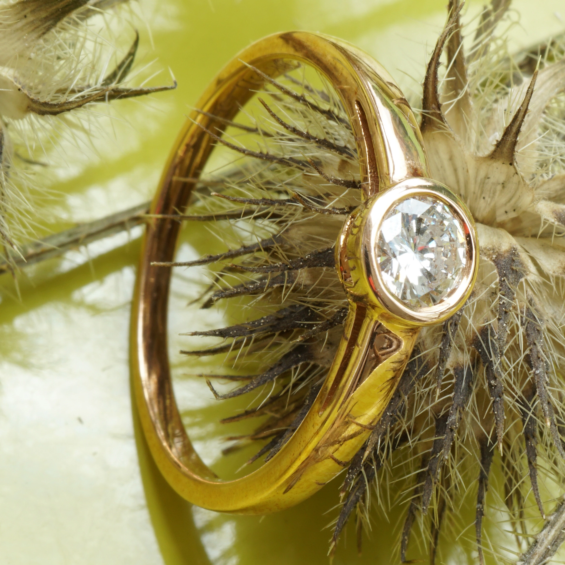 Solitär Diamond Ring 18 kt Yellowgold 0.20 ct TW VS