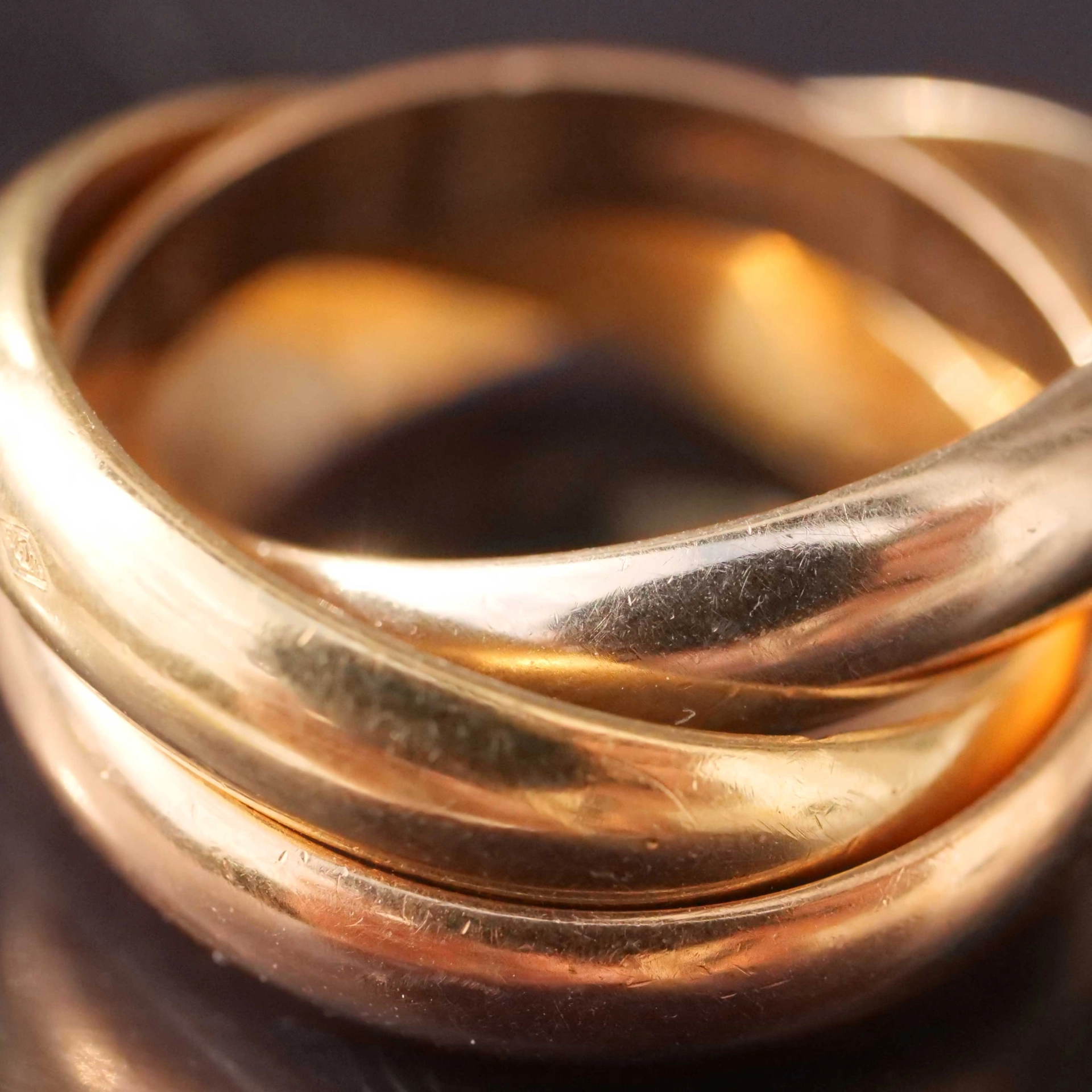 Original Cartier Ring Trinity in 750 White Gold Yellow Gold Rose Gold