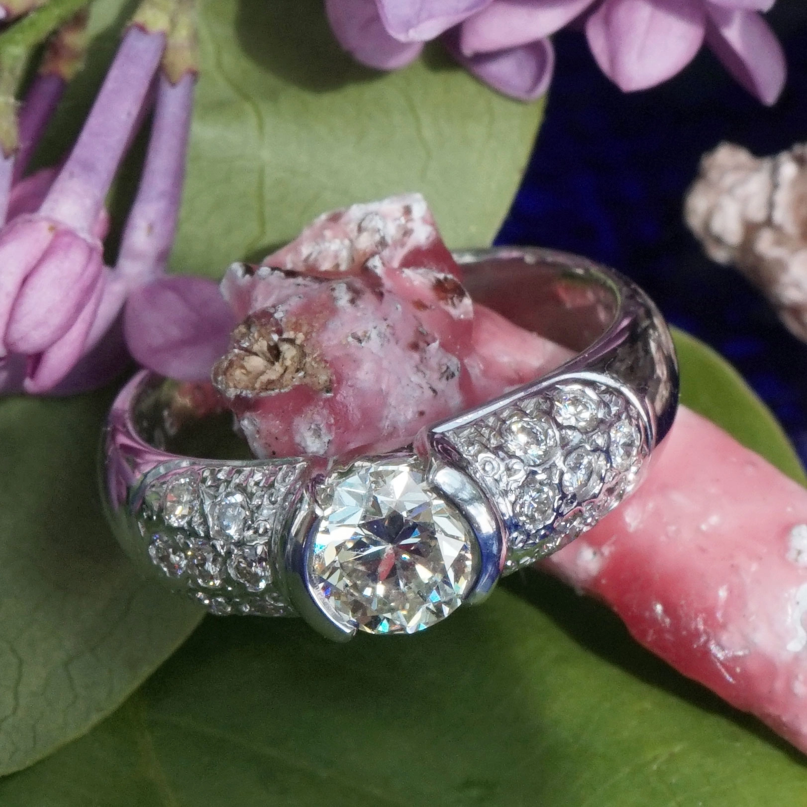 Brillant Ring Solitär 0.90 ct 0.27 ct  Fancy-Yellow-W / VVS-SI 900er Platin