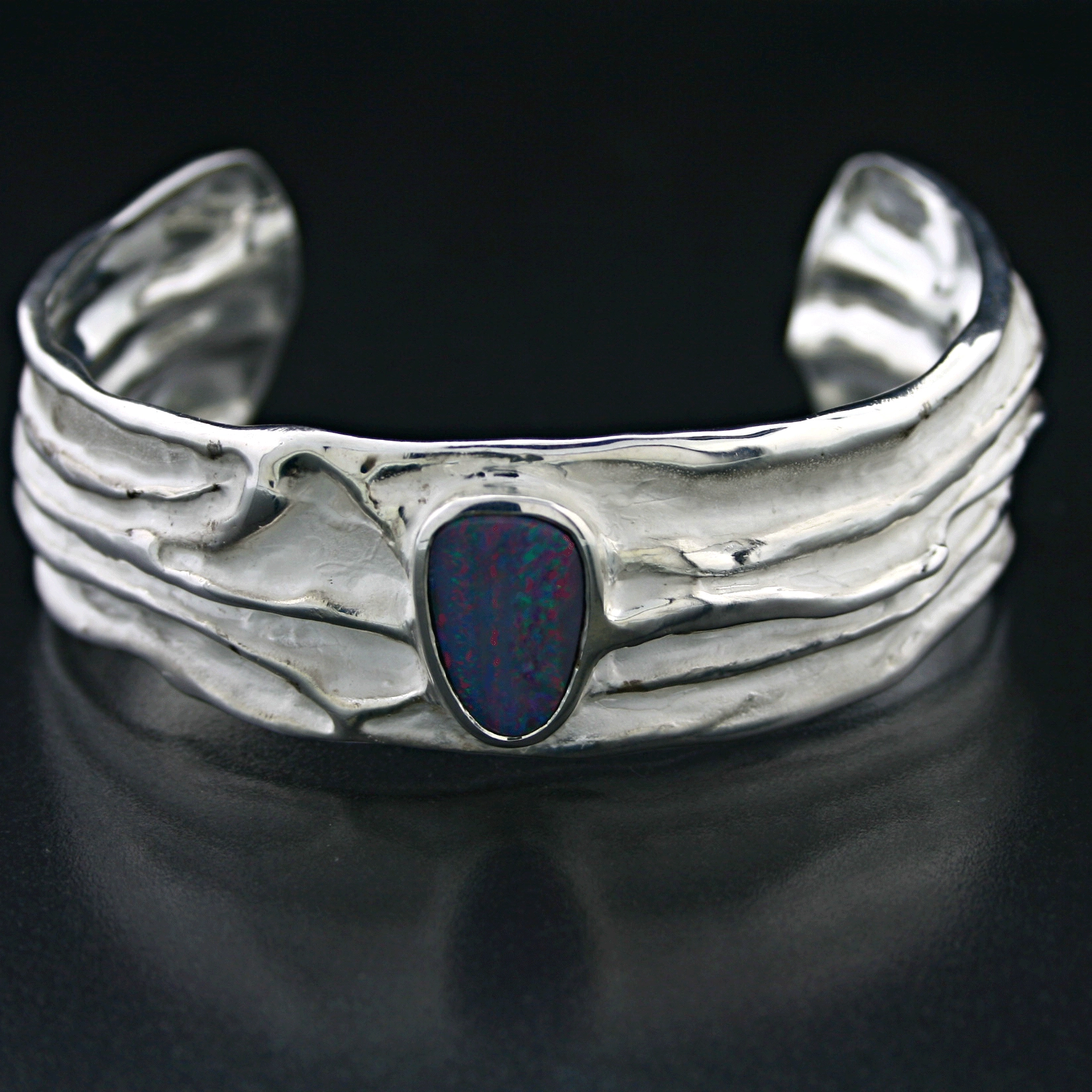 Boulderopal-Armreif, 925/-Silber