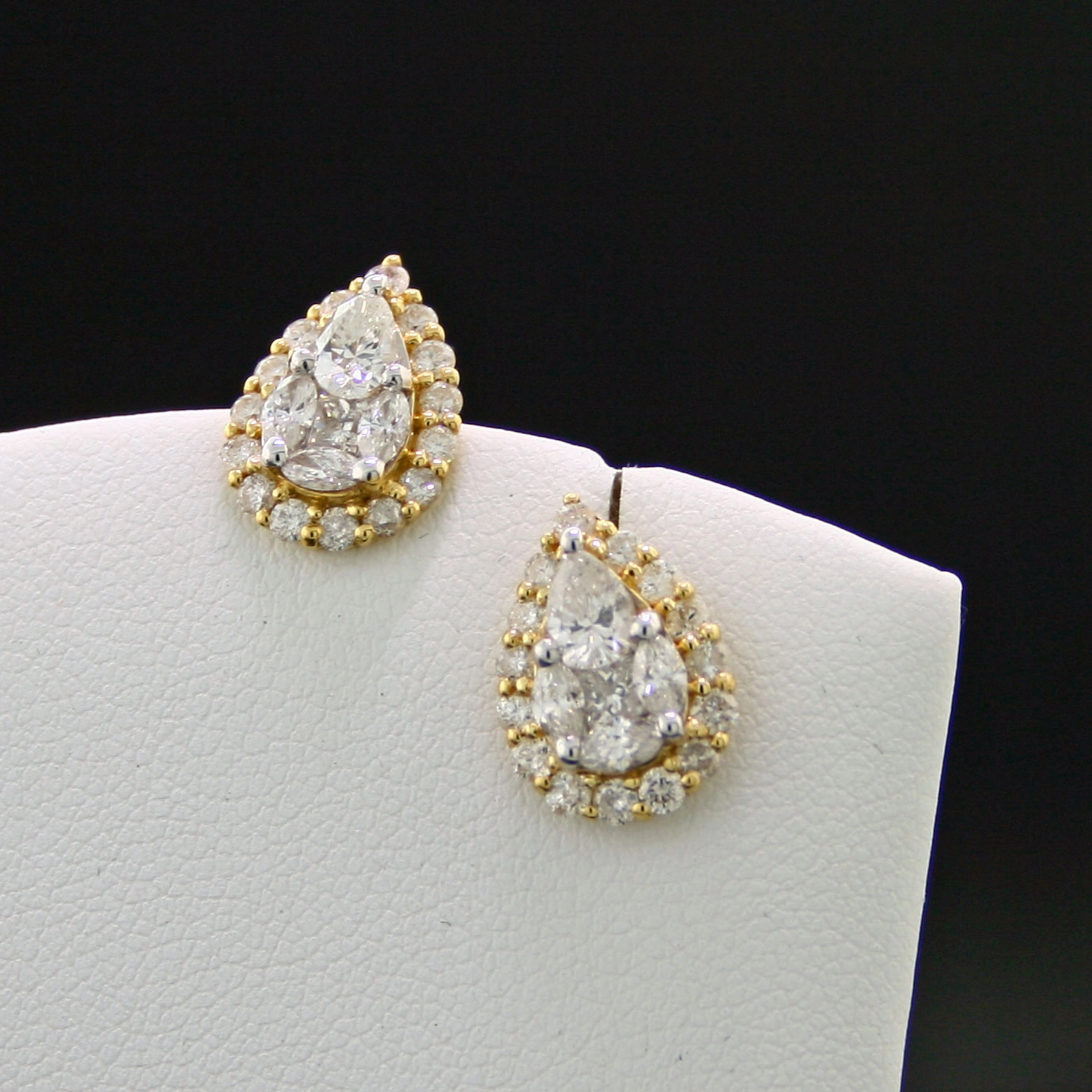 Brillant-Ohrstecker, 750er-Gold, 18 kt Gelbgold,