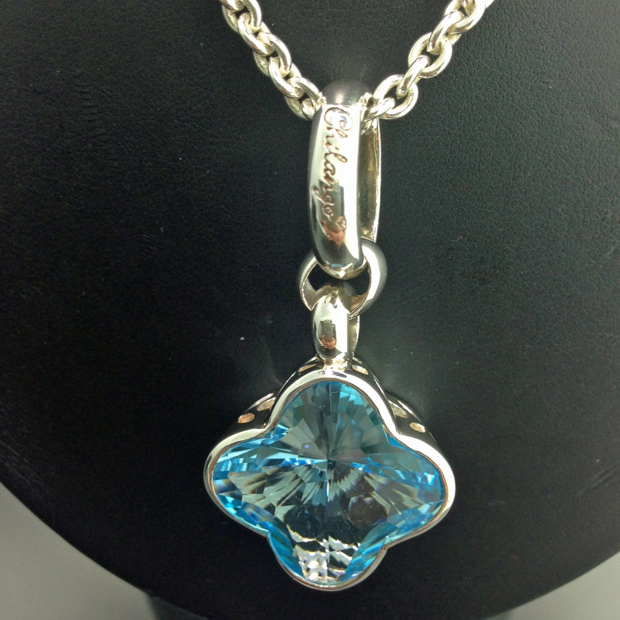 Chilango-Anhänger "Blue Topaz", 925er-Silber, signiert