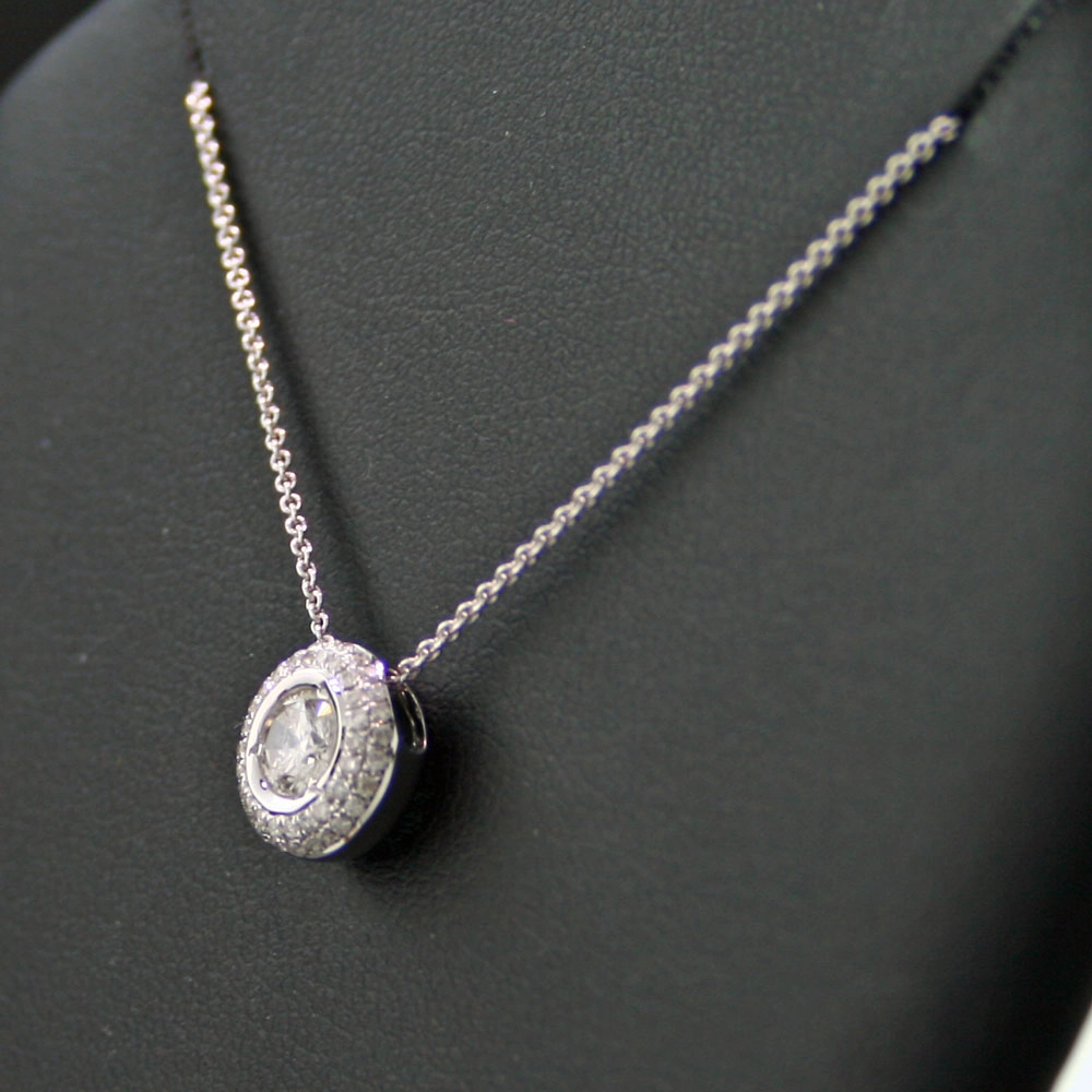 Brillant-Anhänger, 750/-WG/-Weißgold
