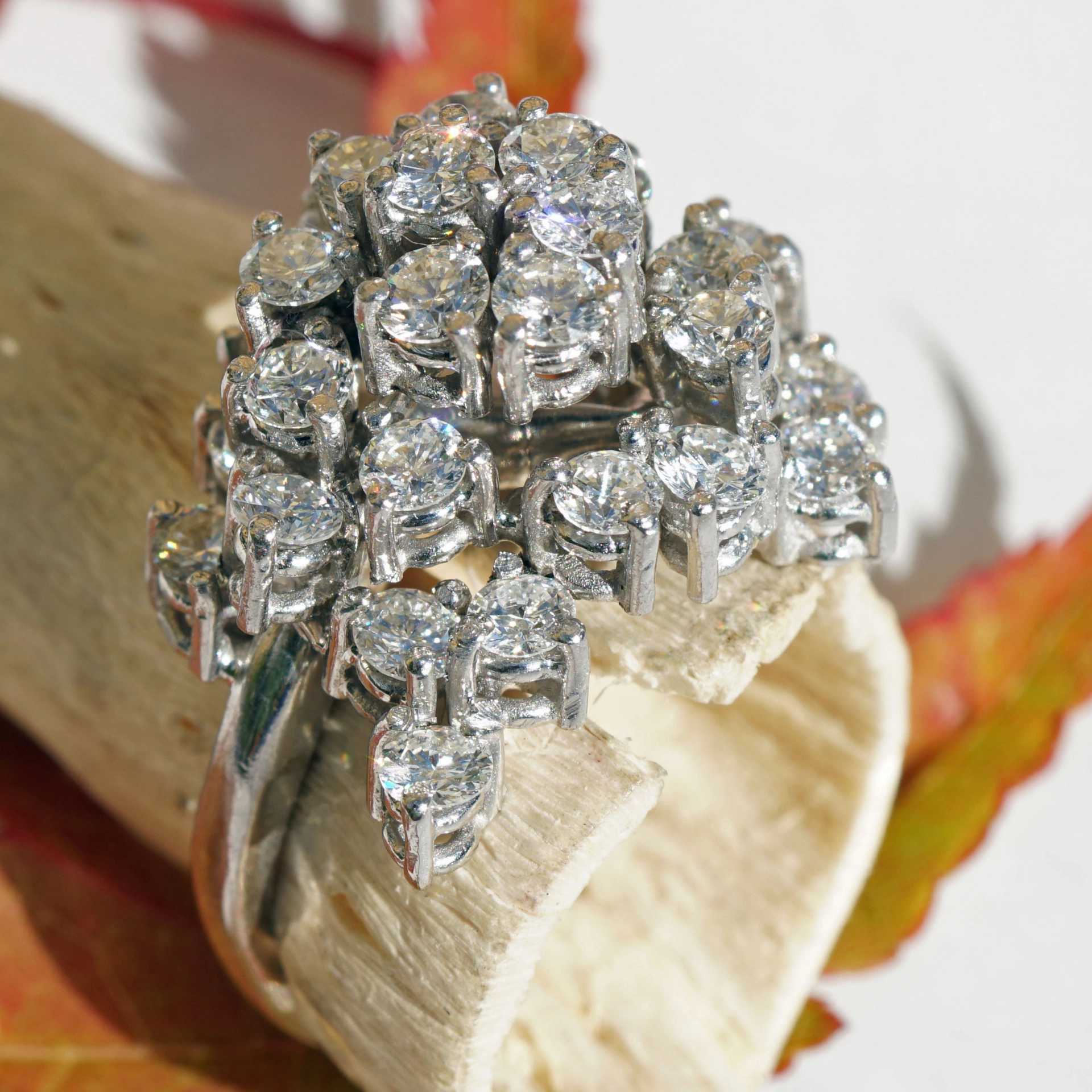 Brillant Ring 750er Weissgold 3.0 ct TW VVS-VS Meisterwerk in 3 D