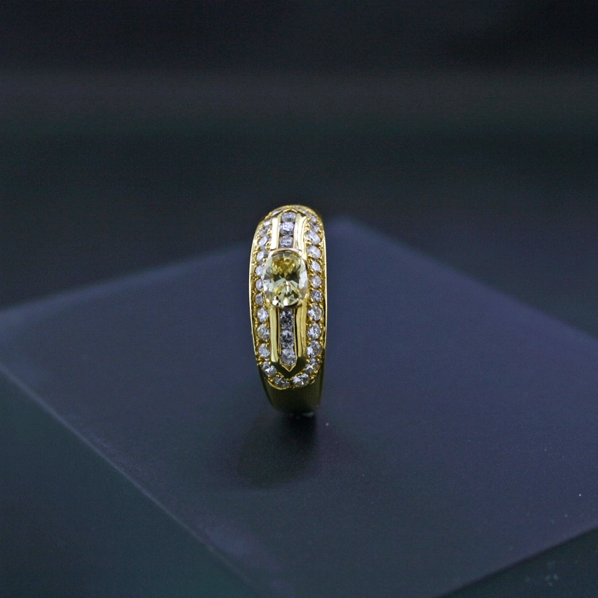 Brillant-Ring, 750/-GG.