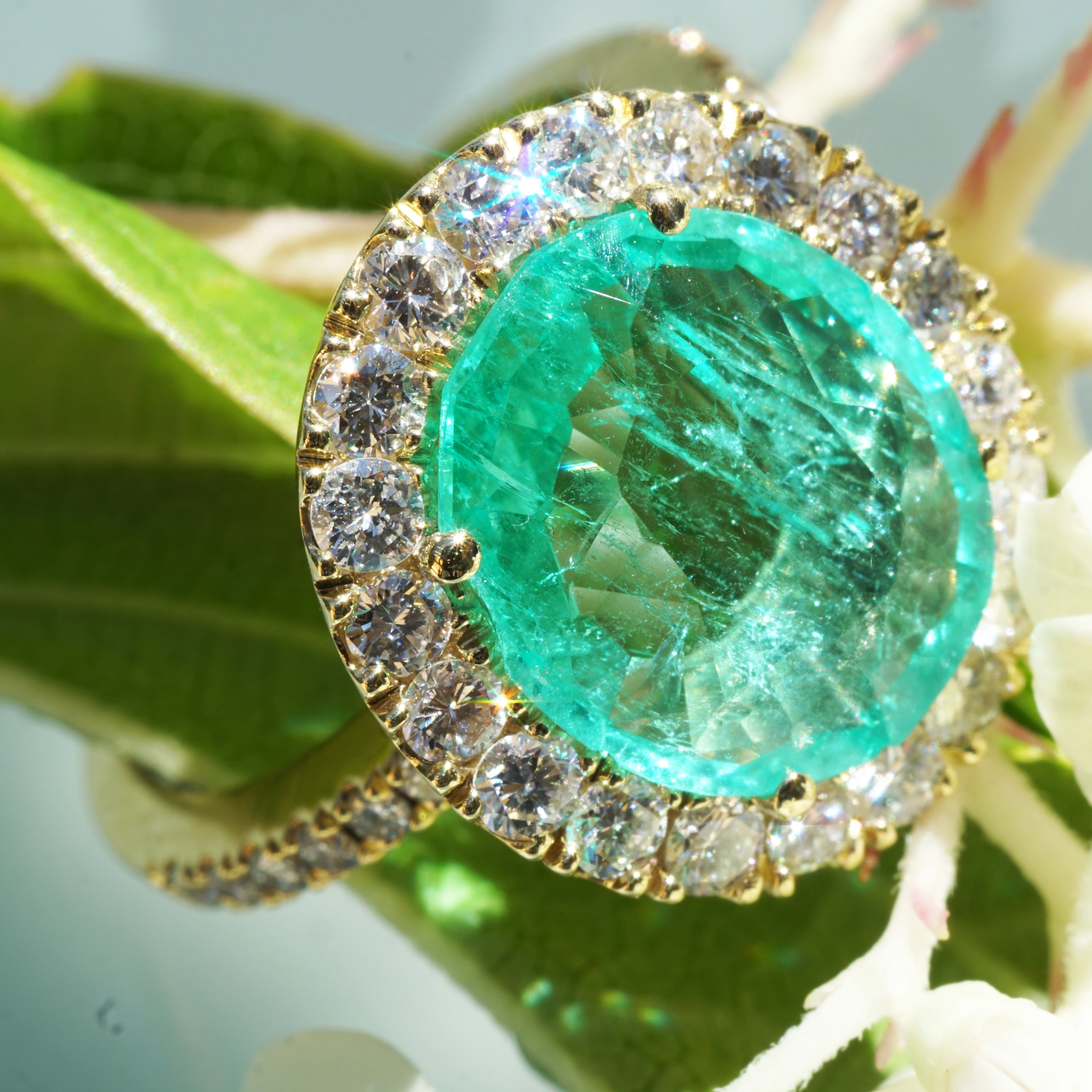 Emerald Diamond Ring....from old setting to a new one....3.16ct/0.80ct...made in Italy