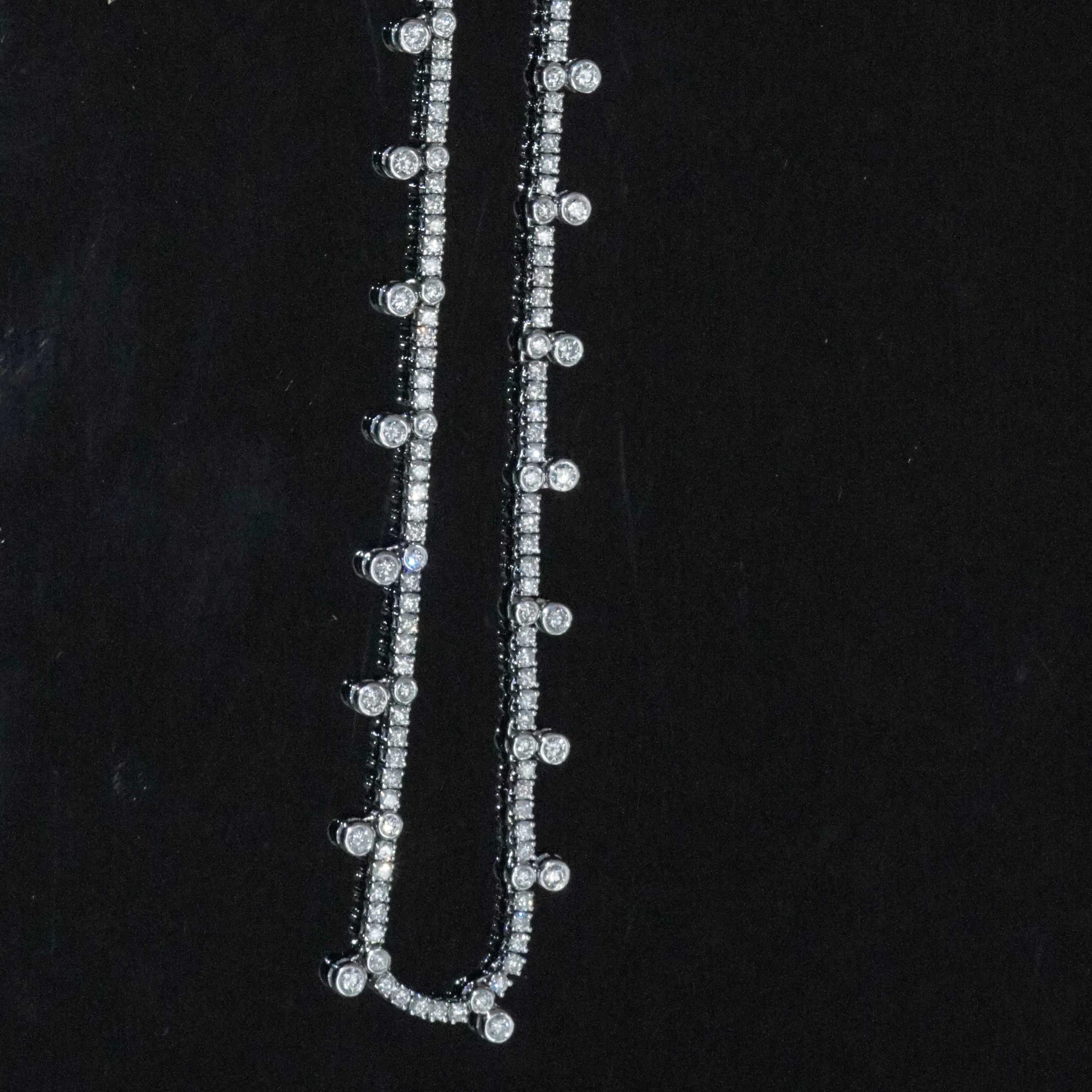 Brilliant Necklace 3.45 ct made with 170 Diamonds 18 kt White Gold...Princess Jewellery