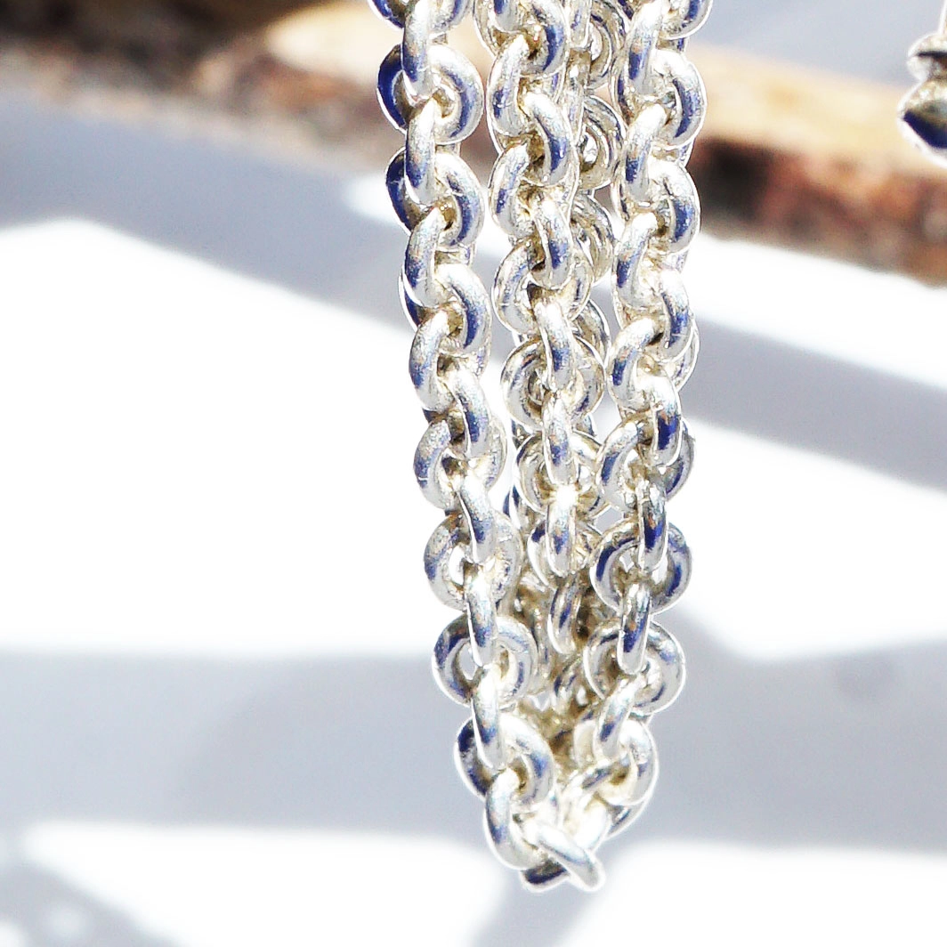 Chilango 5 mm Rollo Chain in 45 cm 925 silver 18kt rose gold plated