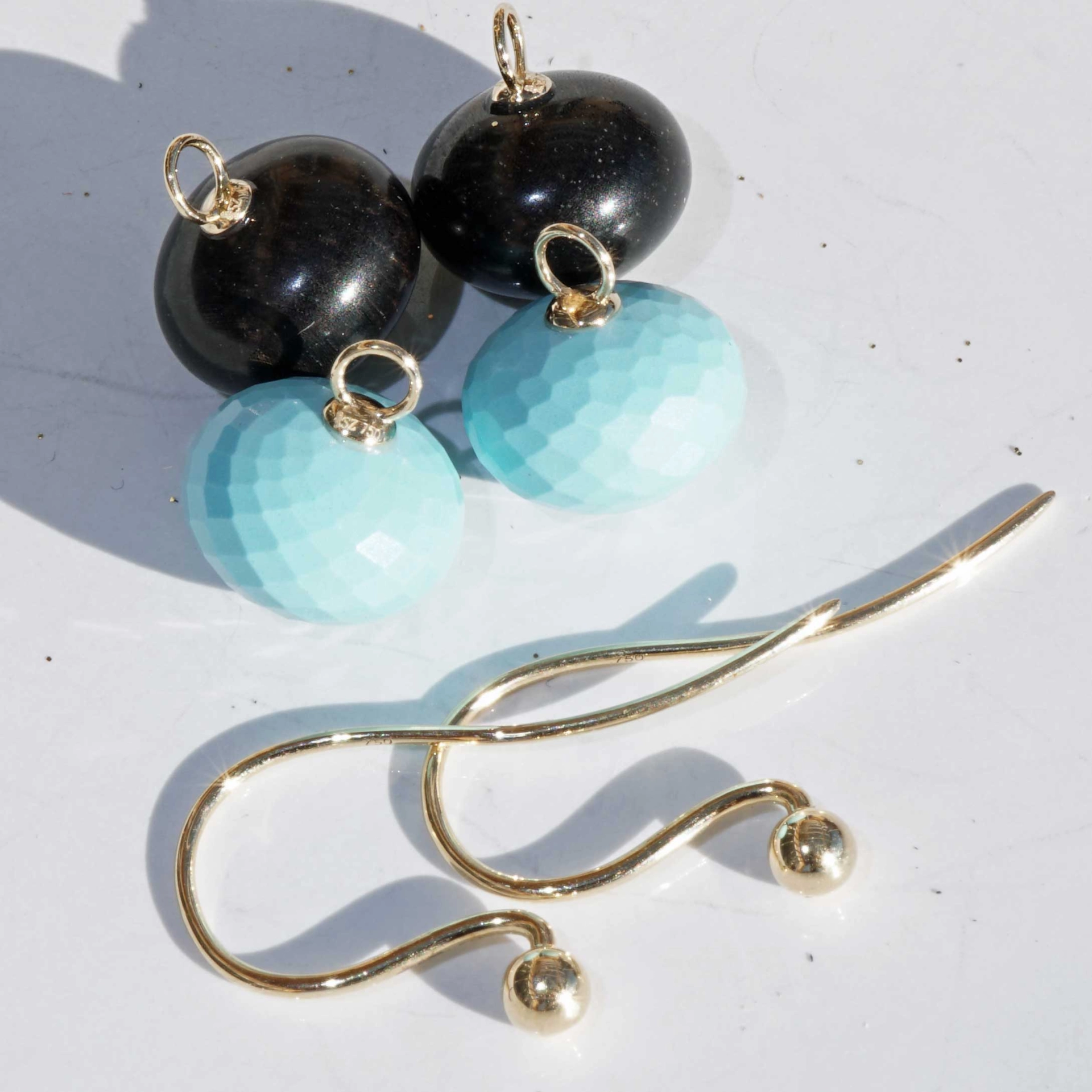 Earrings with detachable pendant ....a Beginnung of Earring Mania Wood and Turquoise