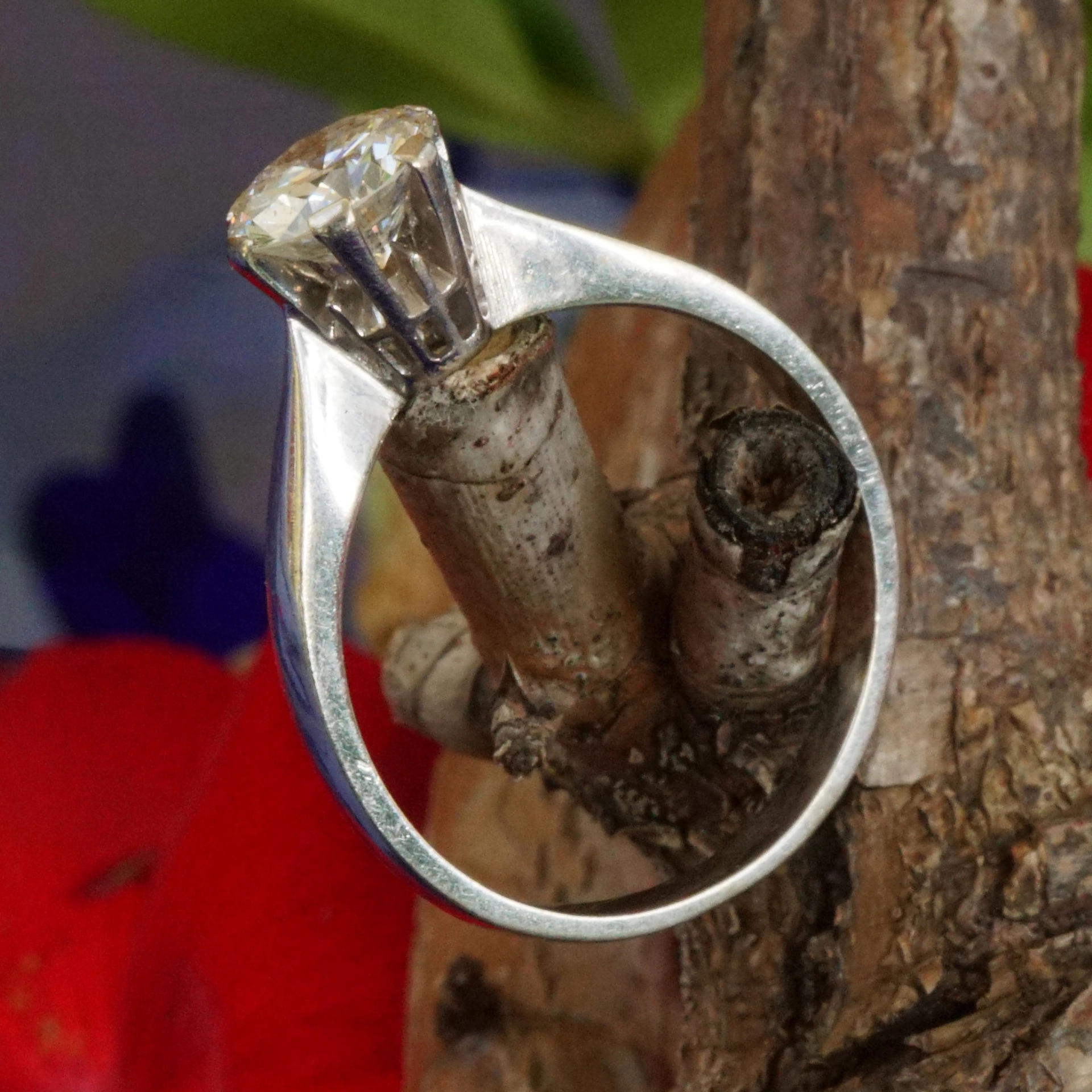 Brillant Ring 1.05 ct TW IF-VVS 750er Weissgold aus Nachlassverwertung