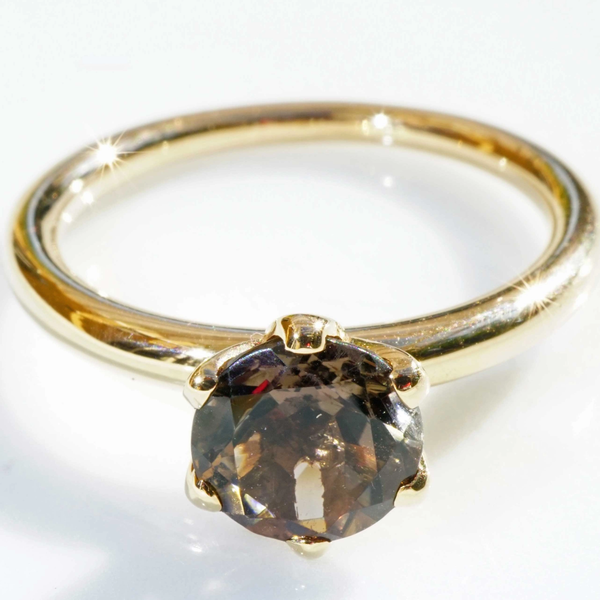 Bestseller Combination Ring made in Valenza...18 kt Rose Gold with Smokey Quartz