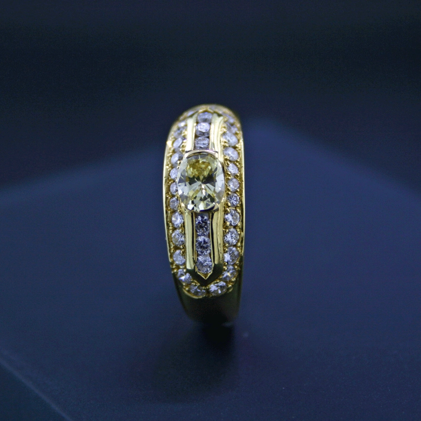 Brillant-Ring, 750/-GG.