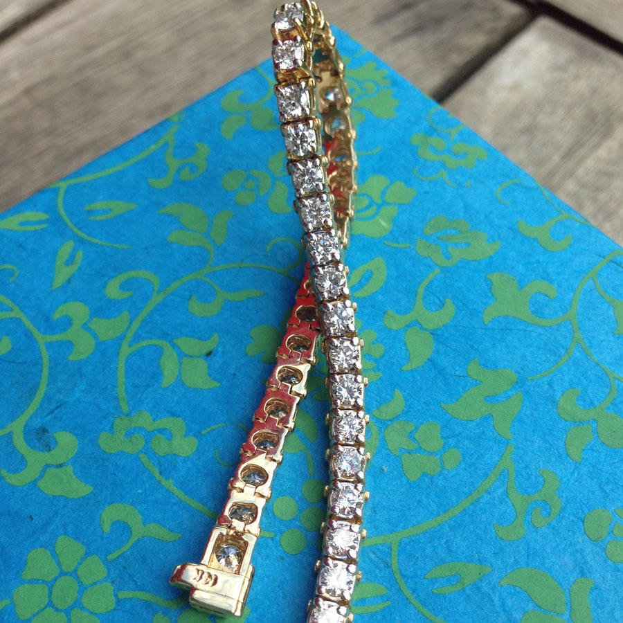 Brillant-Armband, 6.0 carat, 585er-Gold,