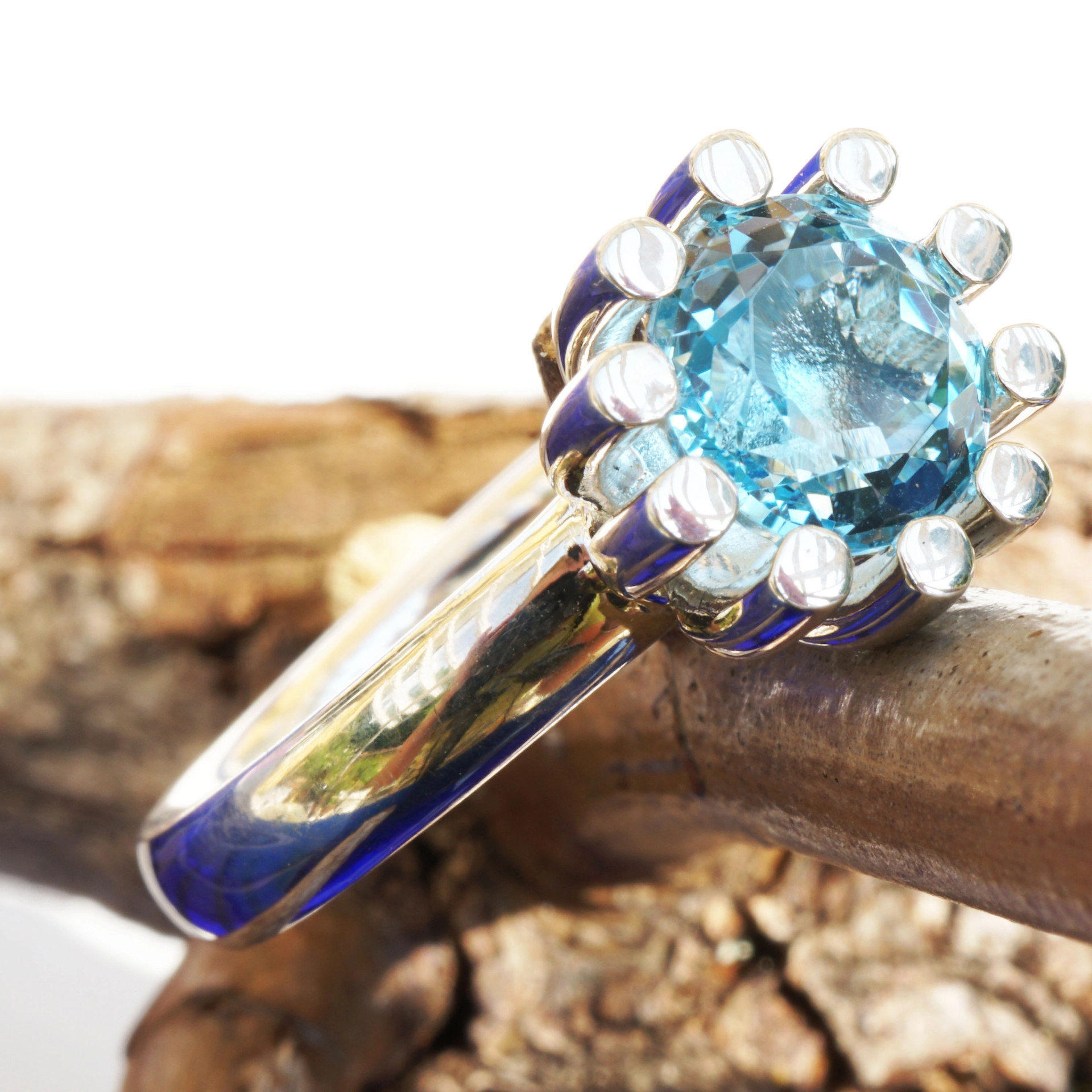 CHILANGO RING Grand Palais Blue Topaz  925er Silber neu mit orig. Etui massiv