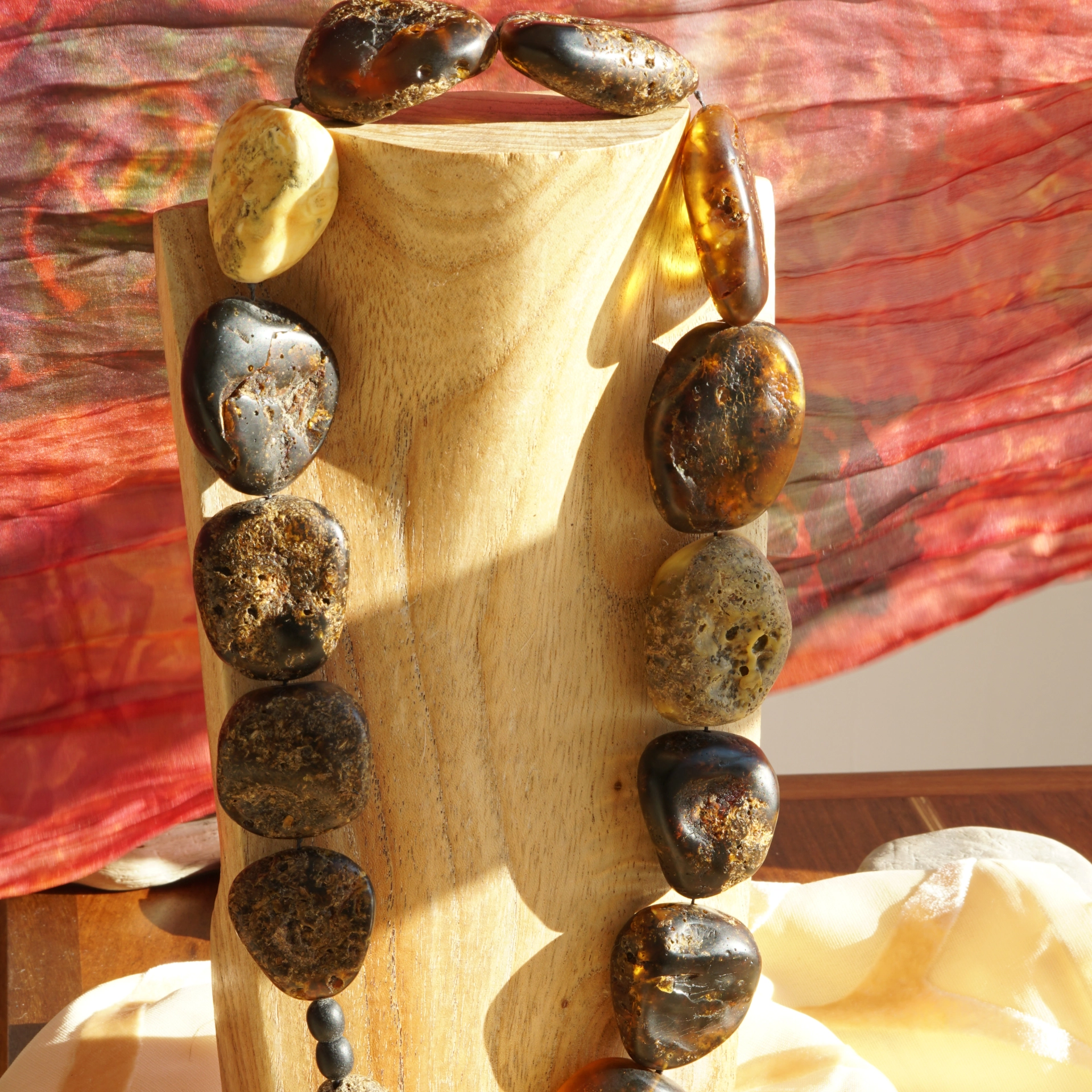 Natural Mega Seize Amber Collar 160 Grams..rare Colors and Seizes
