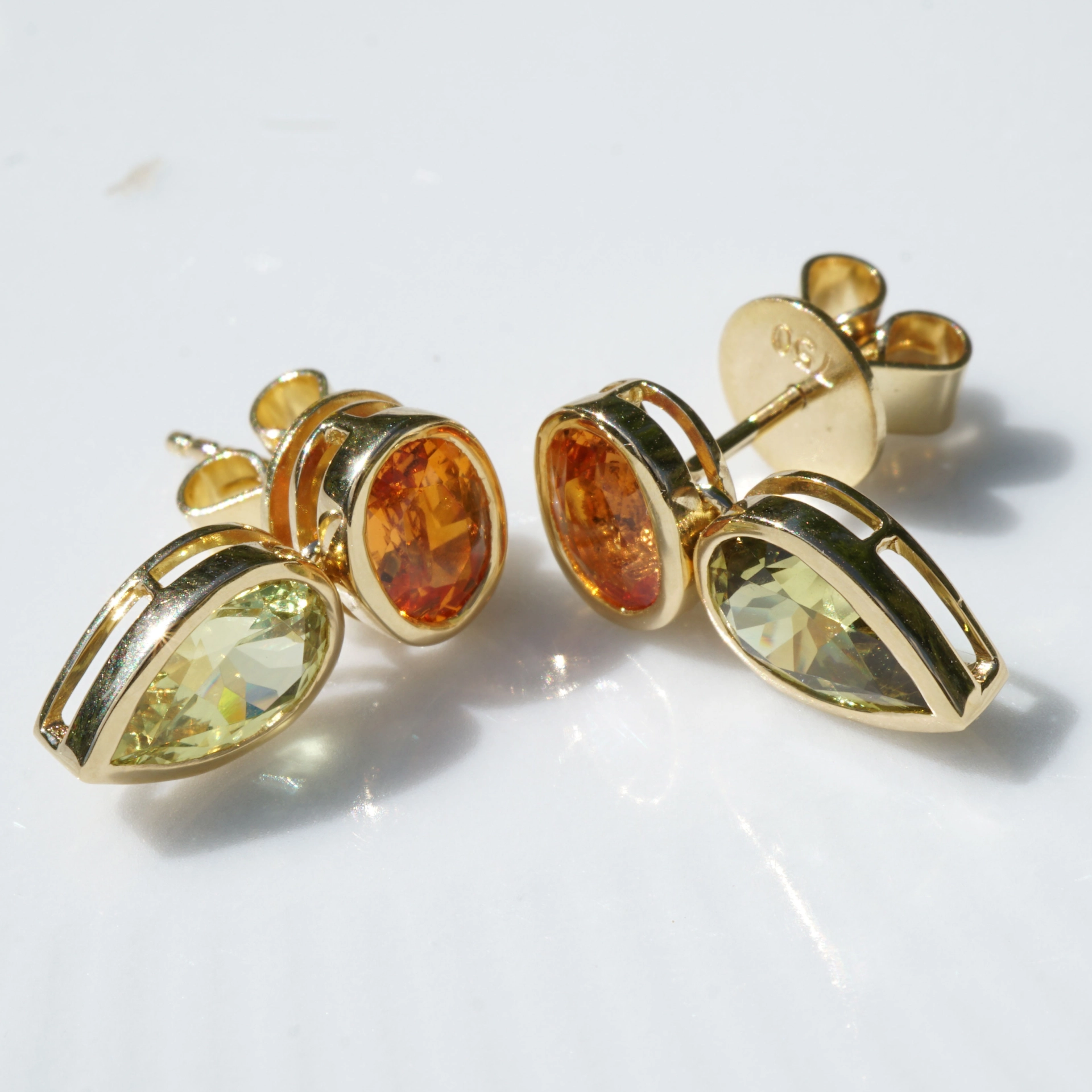 Exotic colors....Mandarin Garnets from Nigeria and Andradite Grossular Garnets  from Mali..