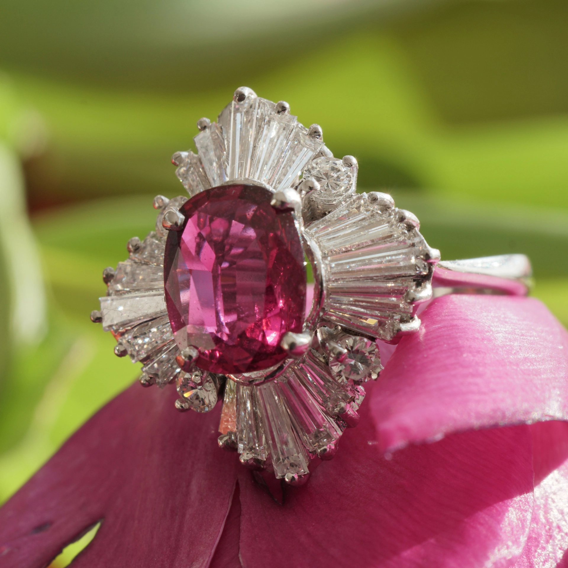 RUBIN Diamant Ring 2 ct AAA+ 1.80 ct weiss lupenrein 585er Weissgold