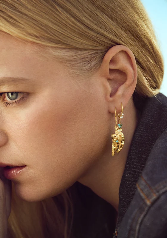 Earring Vicky....like a Wildflower...925 Silver goldplated Maanesten