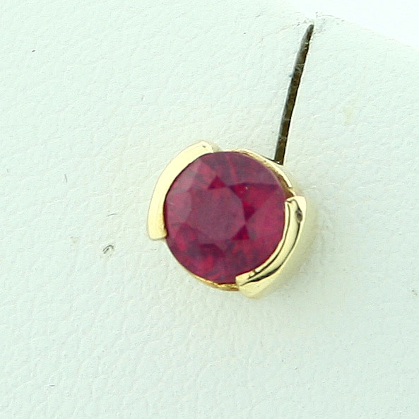 Rubin-Ohrstecker, 585er-Gold,14 kt Gelbgold