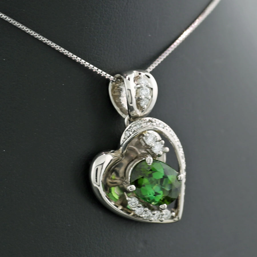 HEARTBREAKER/Turmalin/2.14 ct/Brillanten 0.32 ct Anhänger mit Kette 900er-PLATIN/750er-Weißgold