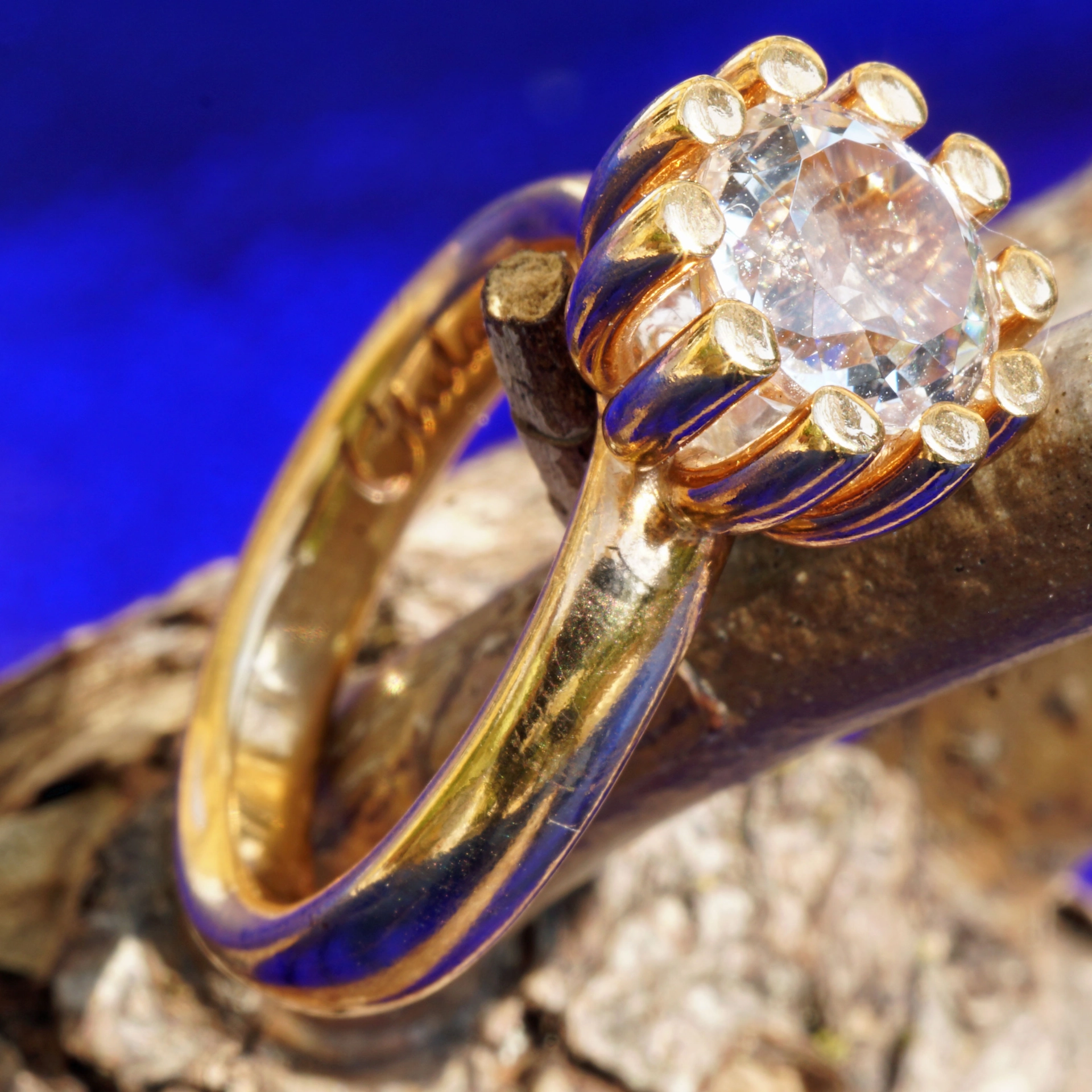 CHILANGO RING Grand Palais rock crystal 925 silver rose gold-plated new with original solid case