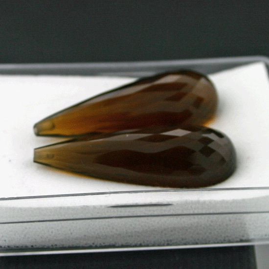 Rauchquarz, facettiert, Pampel, 33 x 11 mm, 46.25 ct