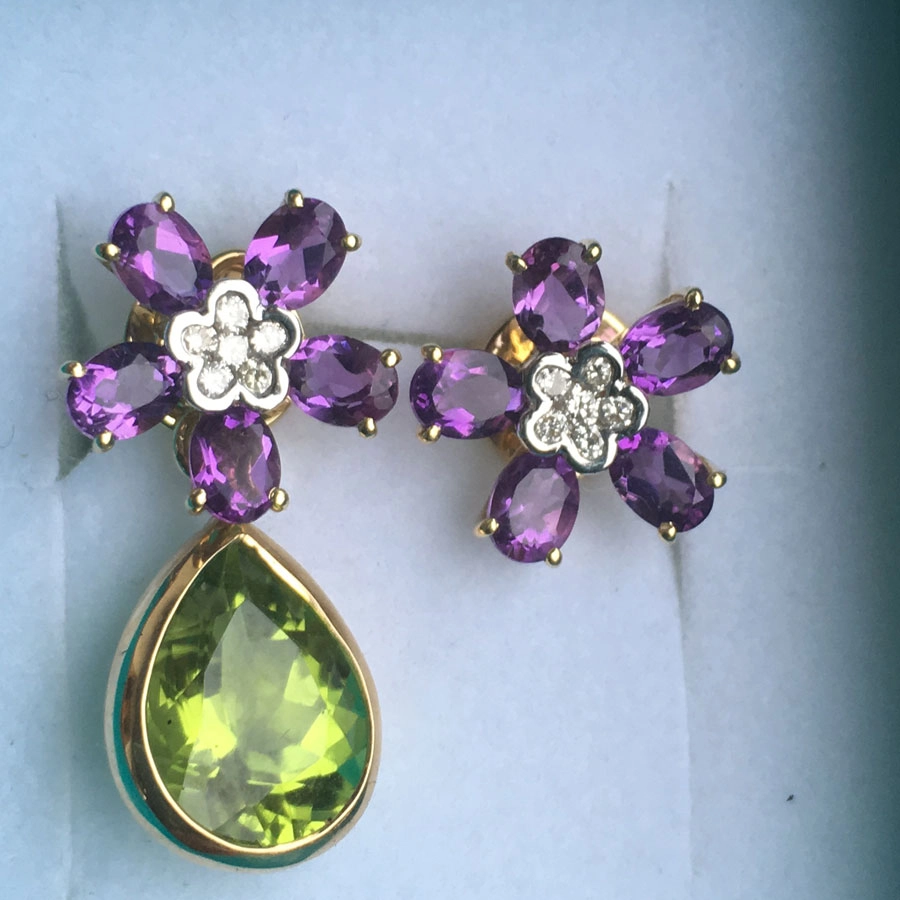 Amethyst-Brillant-Ohrstecker-750er-Gelbgold