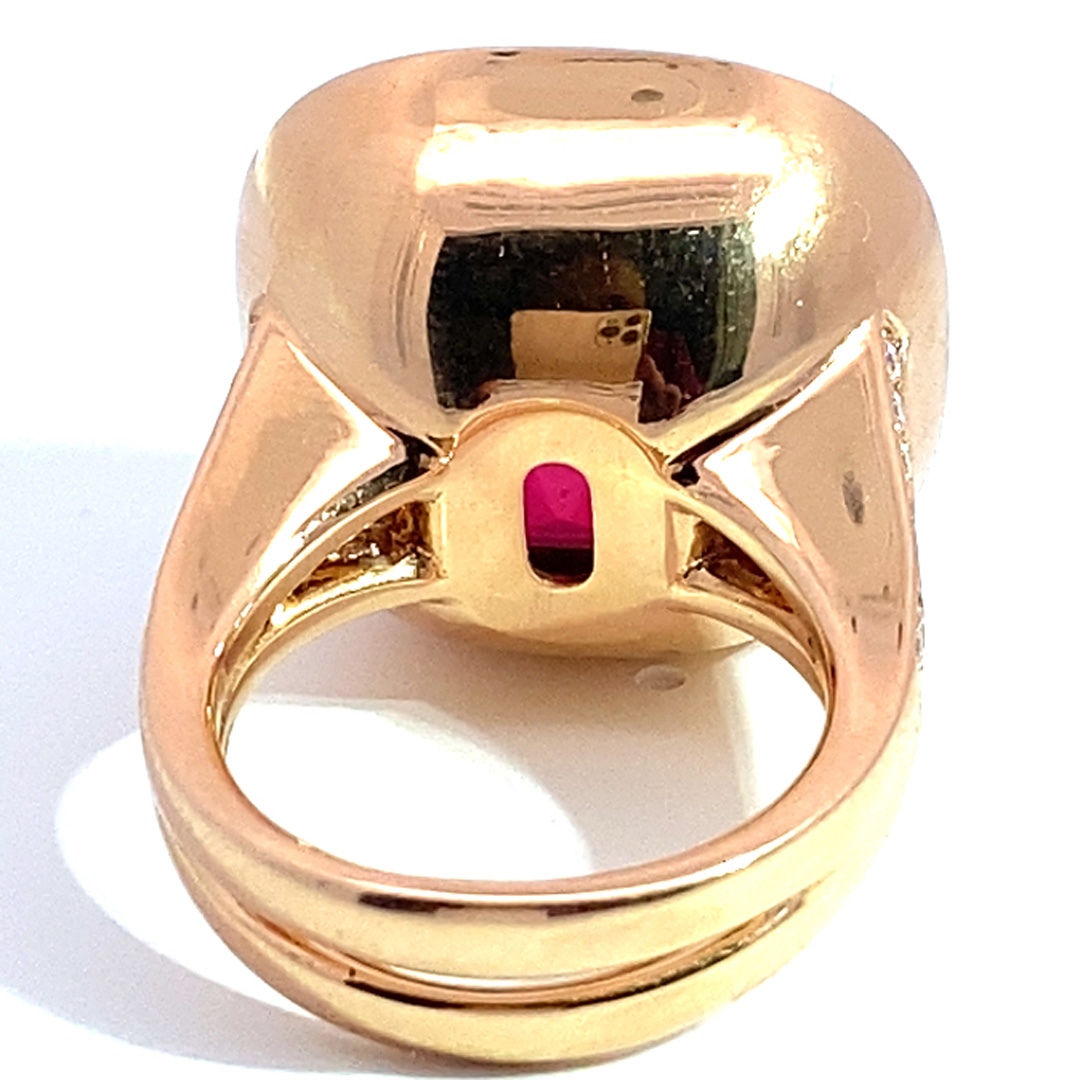 Rare Rubellite Brilliant Ring from Afghanistan 23.10 ct red-pink Exception of Luminosity AAA+