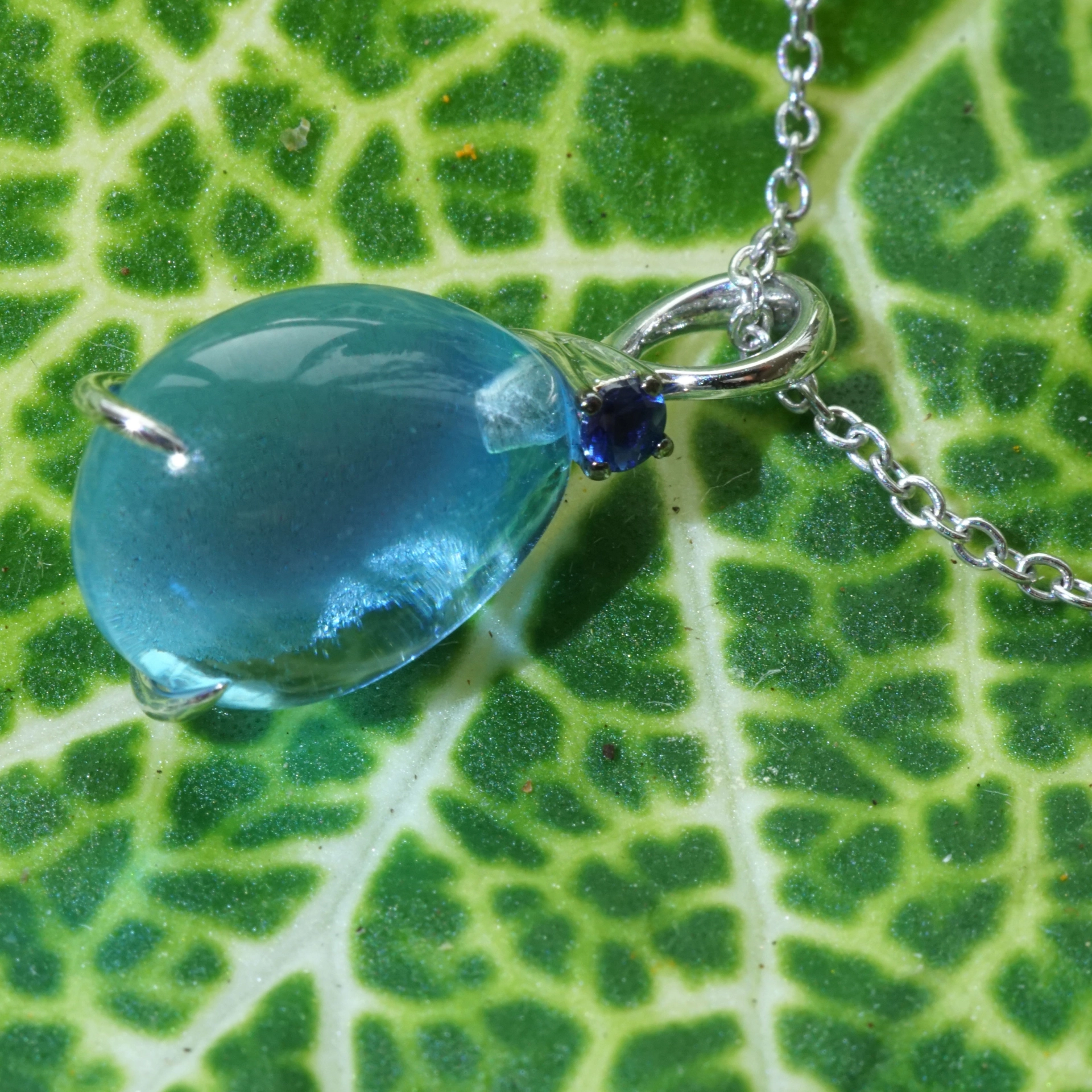 Waterdrop Pendant...soo sweet...with bluetopaz and saphire...made in Italy