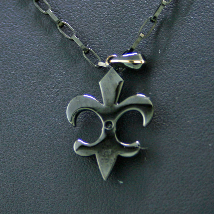 Diamantanhänger mit Kette, 750/-Rose´g., schwarz rhodiniert