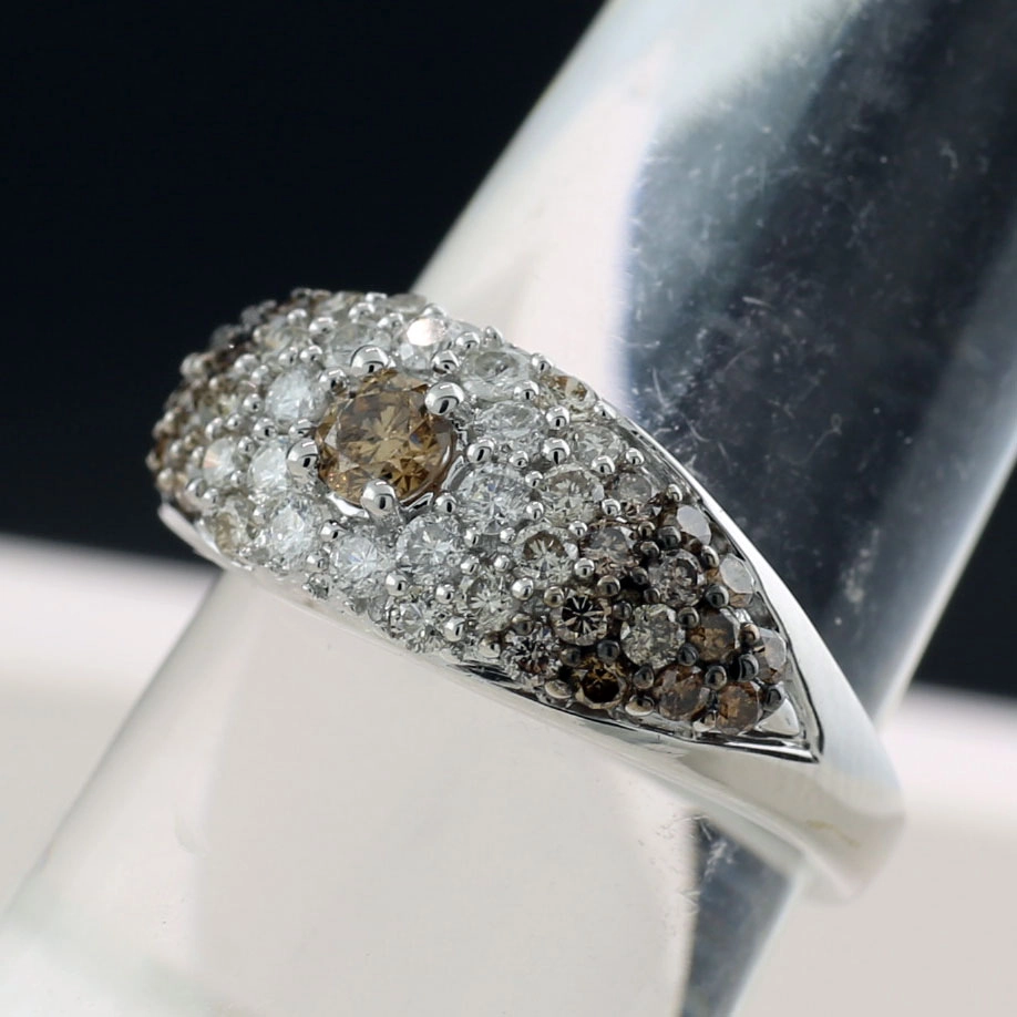 Diamond Ring...white and brown...as far as the eye can see..1.10ct