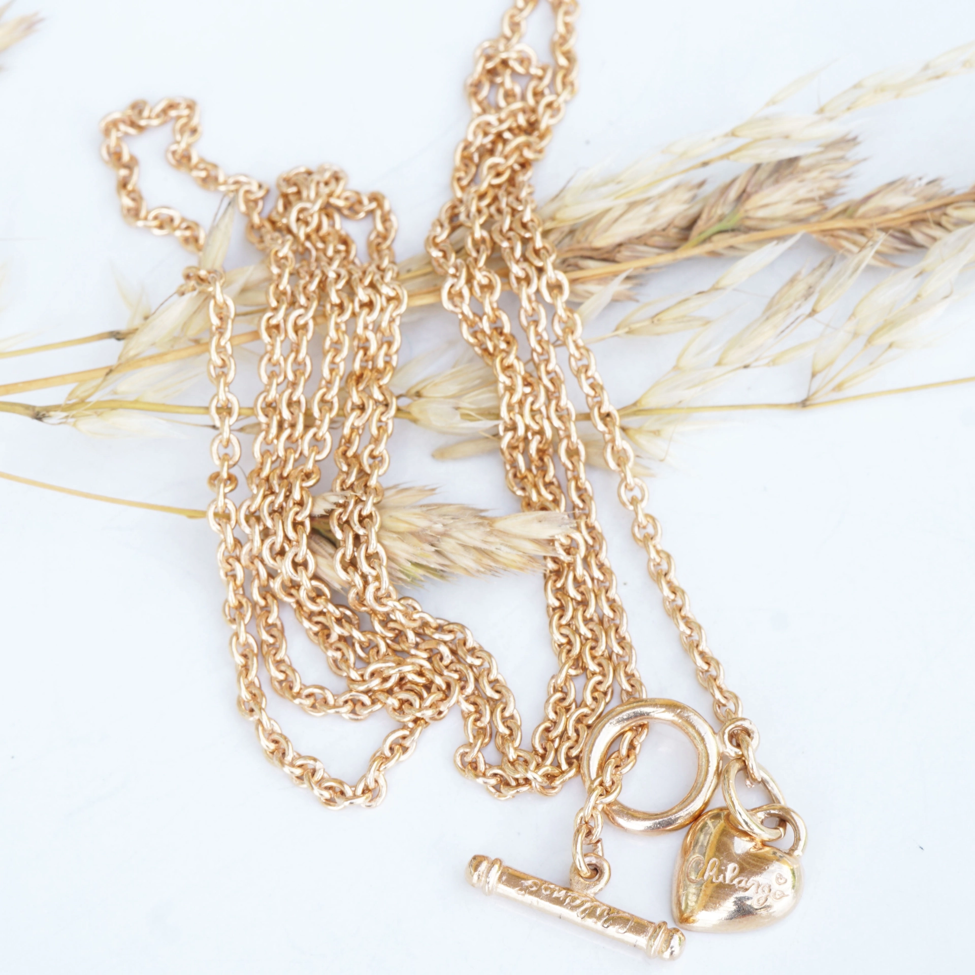 Chilango Jewelry Chain in 85 cm  fine Luxury 925 Silver 18 kt rose gold-plated