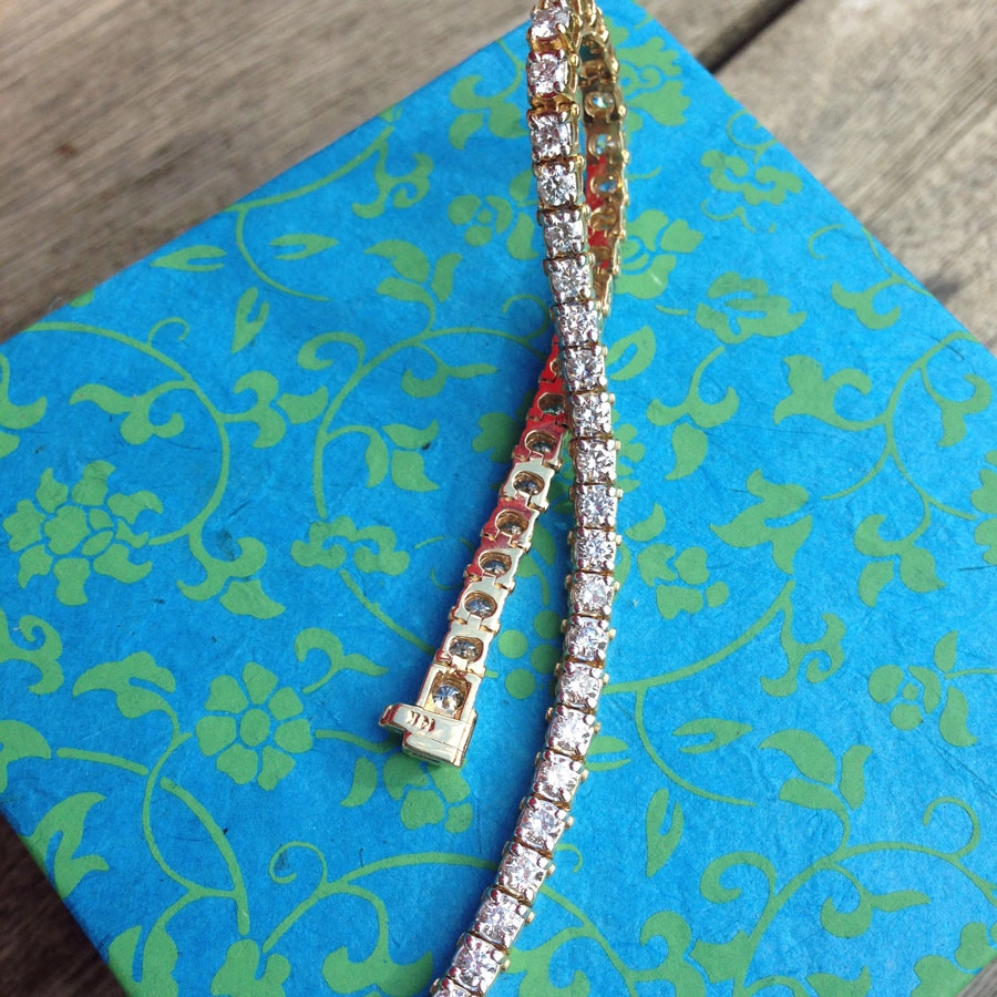 Brillant-Armband, 6.0 carat, 585er-Gold,