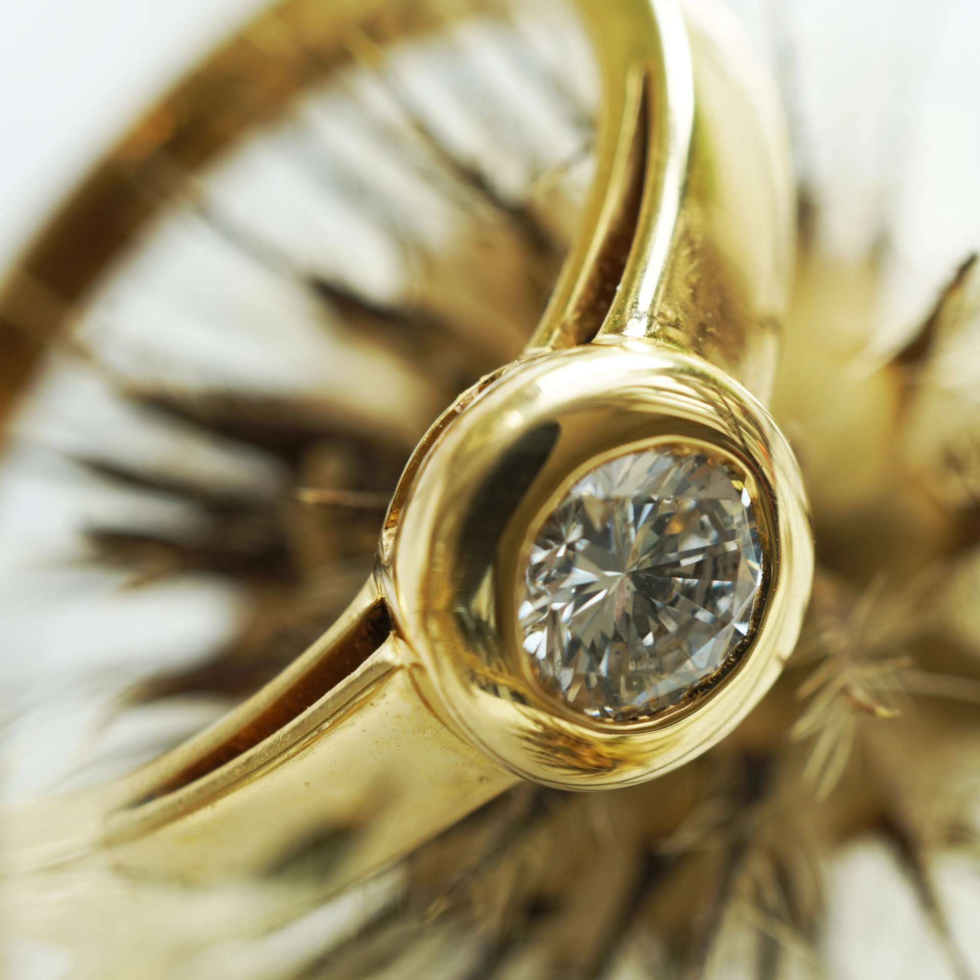 Solitaire Brilliant Ring 0.375 ct TW P1 750 Yellowgold 5 mm D... Great Brilliance