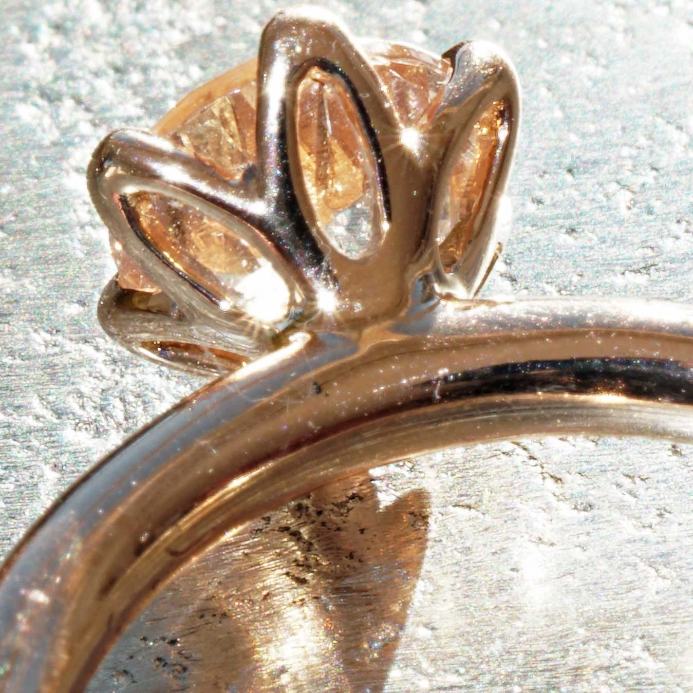 Bestseller Combination Ring made in Valenza...18 kt Rose Gold with Morganit