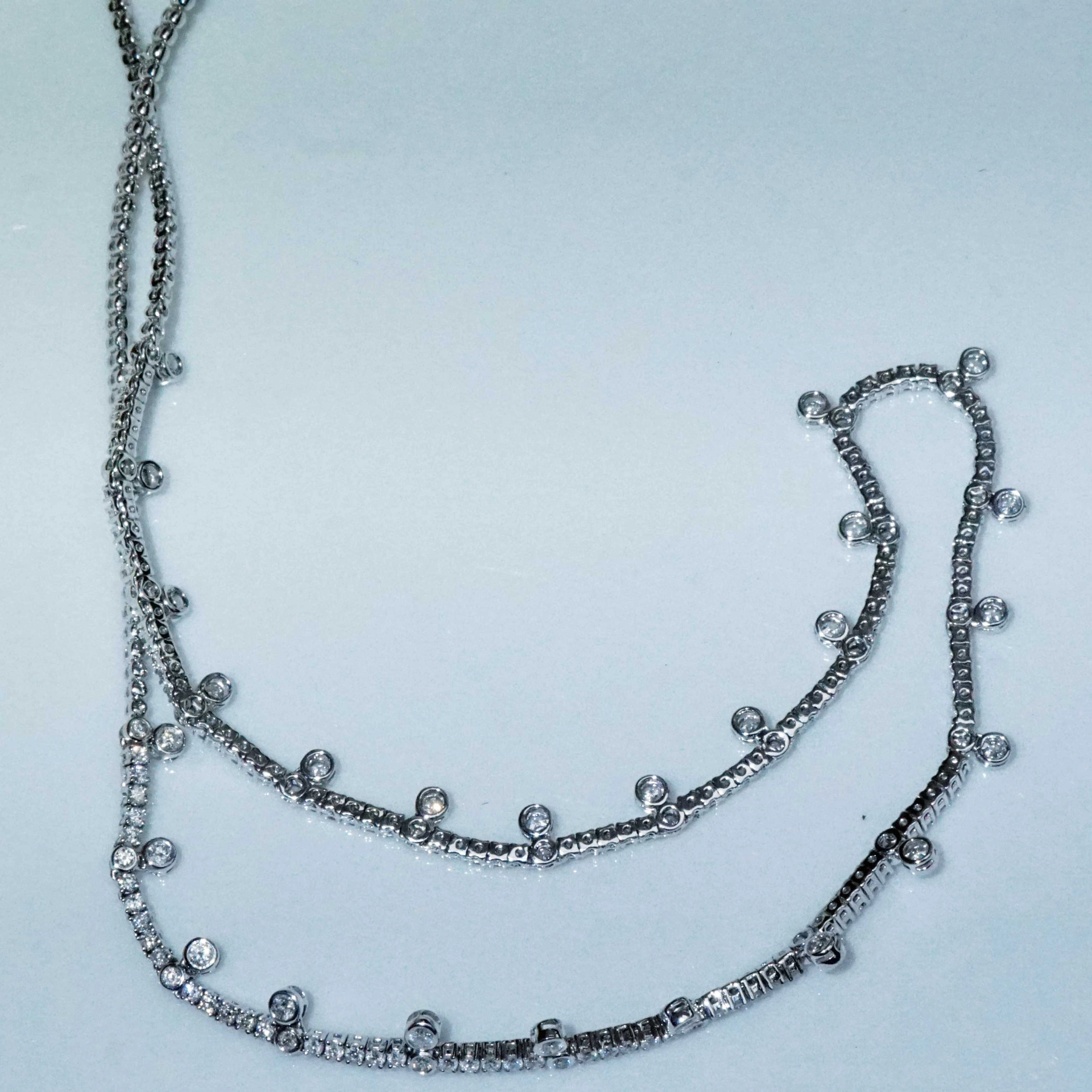 Brilliant Necklace 3.45 ct made with 170 Diamonds 18 kt White Gold...Princess Jewellery