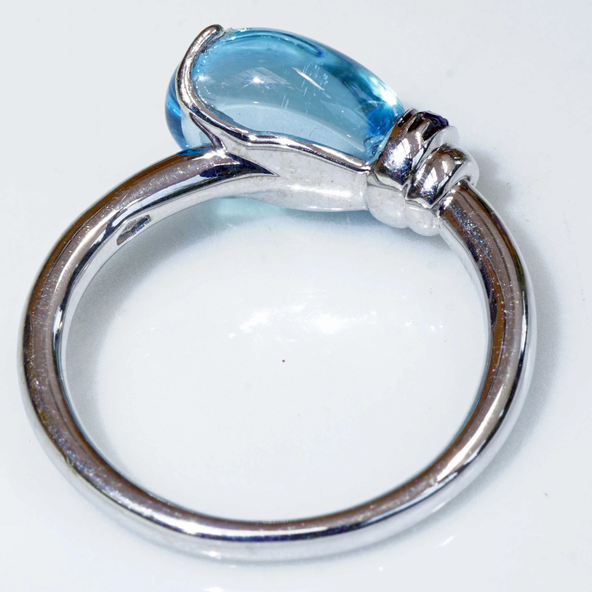 Drop Ring..soo sweet...with Blue Topaz and Saphire...made in Italy