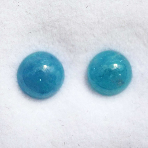Paraiba Tourmaline Cabochons 1.6 and 2 ct Swimming Pool Blue vml. Brazil with GLA Certificate