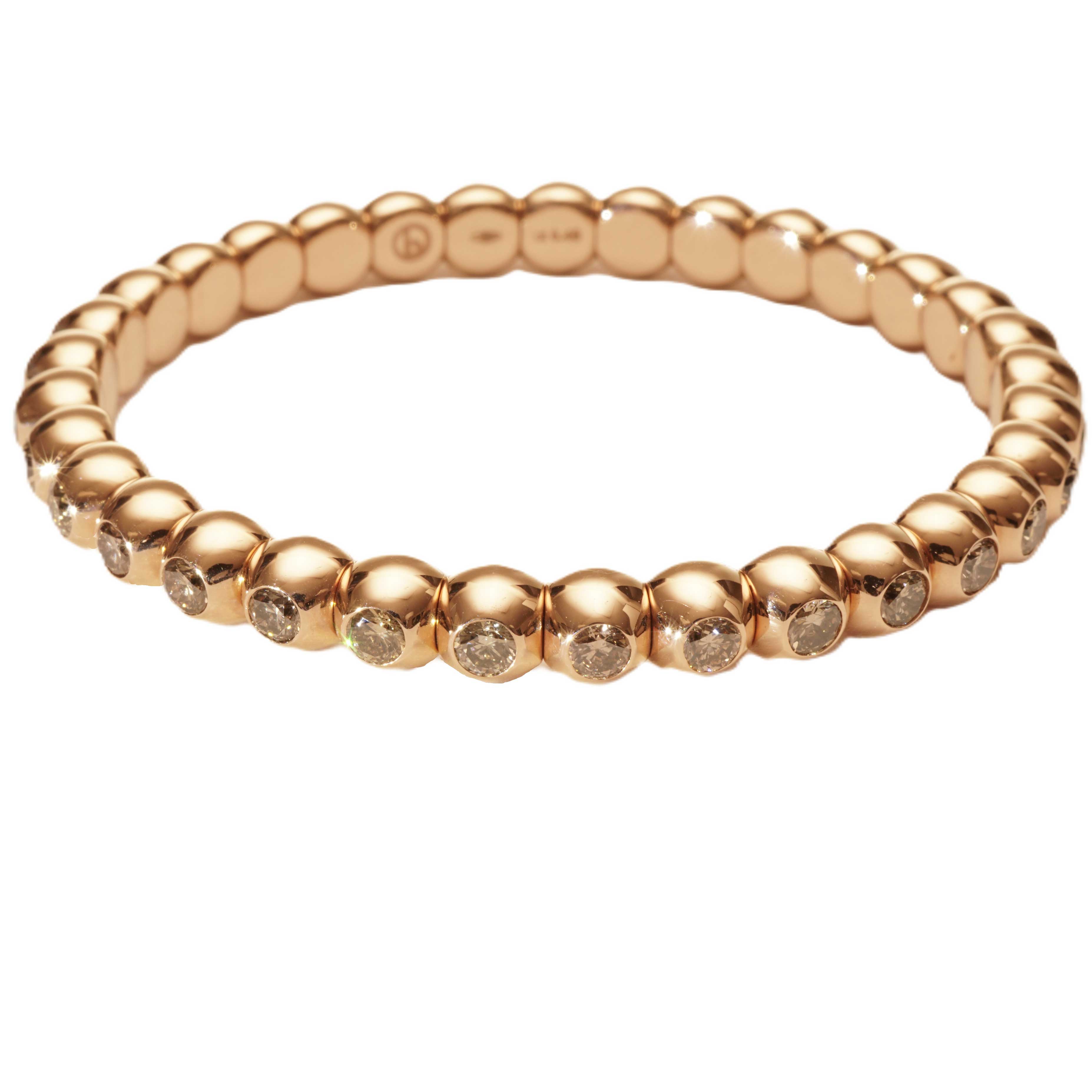 Flexi Brilliant Bracelet from Silhouette Jewelry Balloon 6.48 ct Brown SI 750 Rosegold
