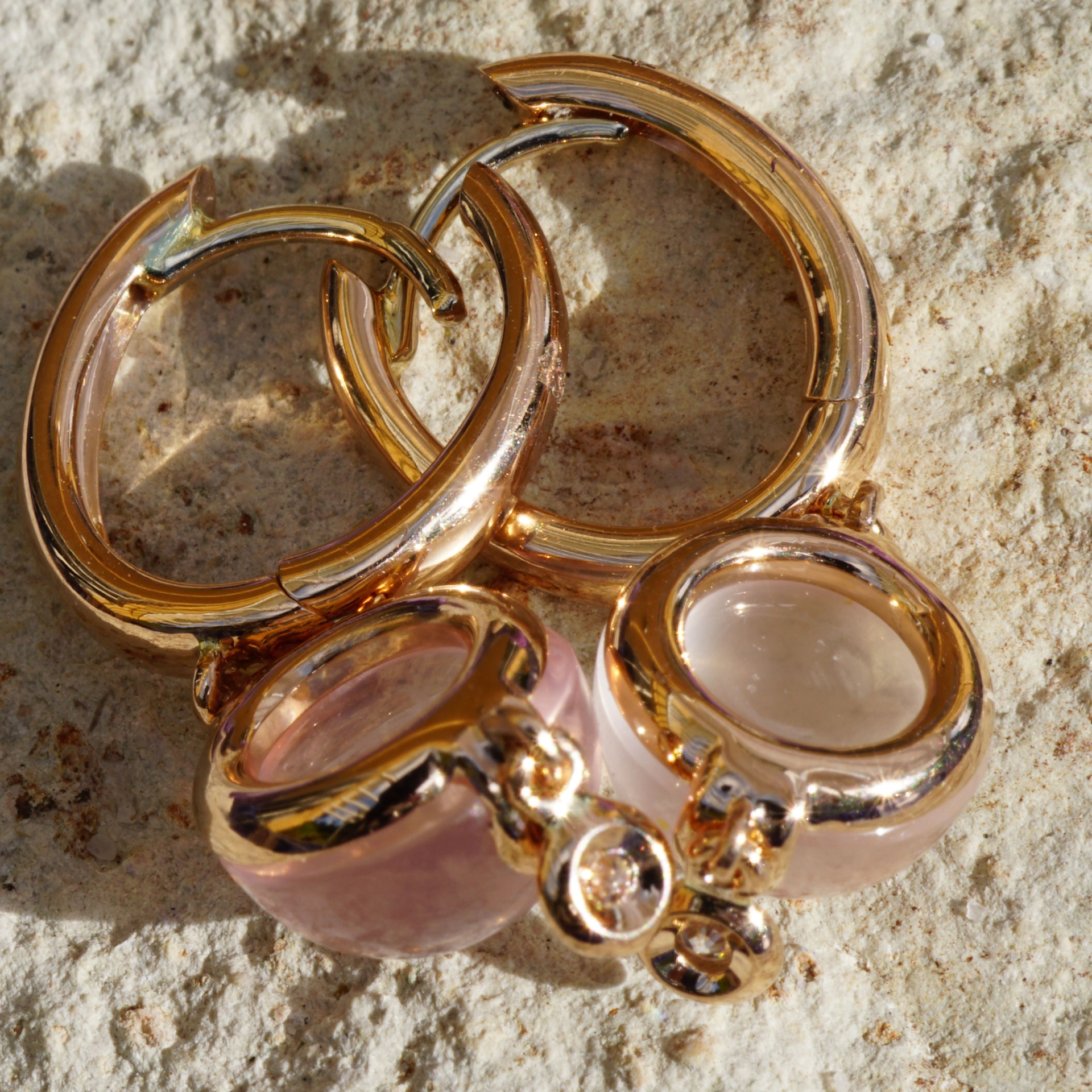 Rosequartz and Diamonds....ideal Kombination with Rosegold