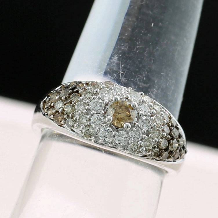 Diamond Ring...white and brown...as far as the eye can see..1.10ct