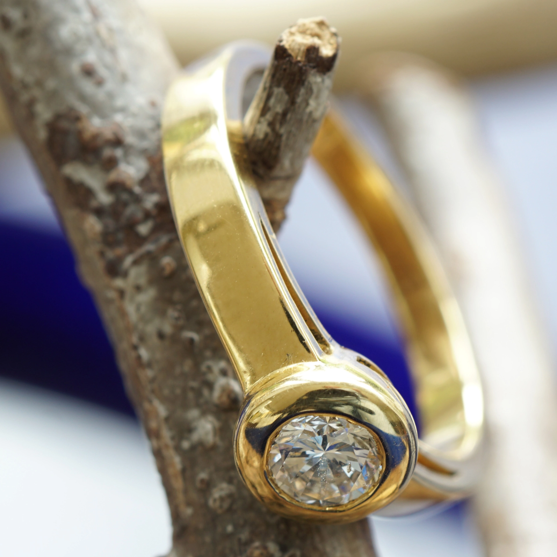 Solitaire Brilliant Ring 0.375 ct TW P1 750 Yellowgold 5 mm D... Great Brilliance